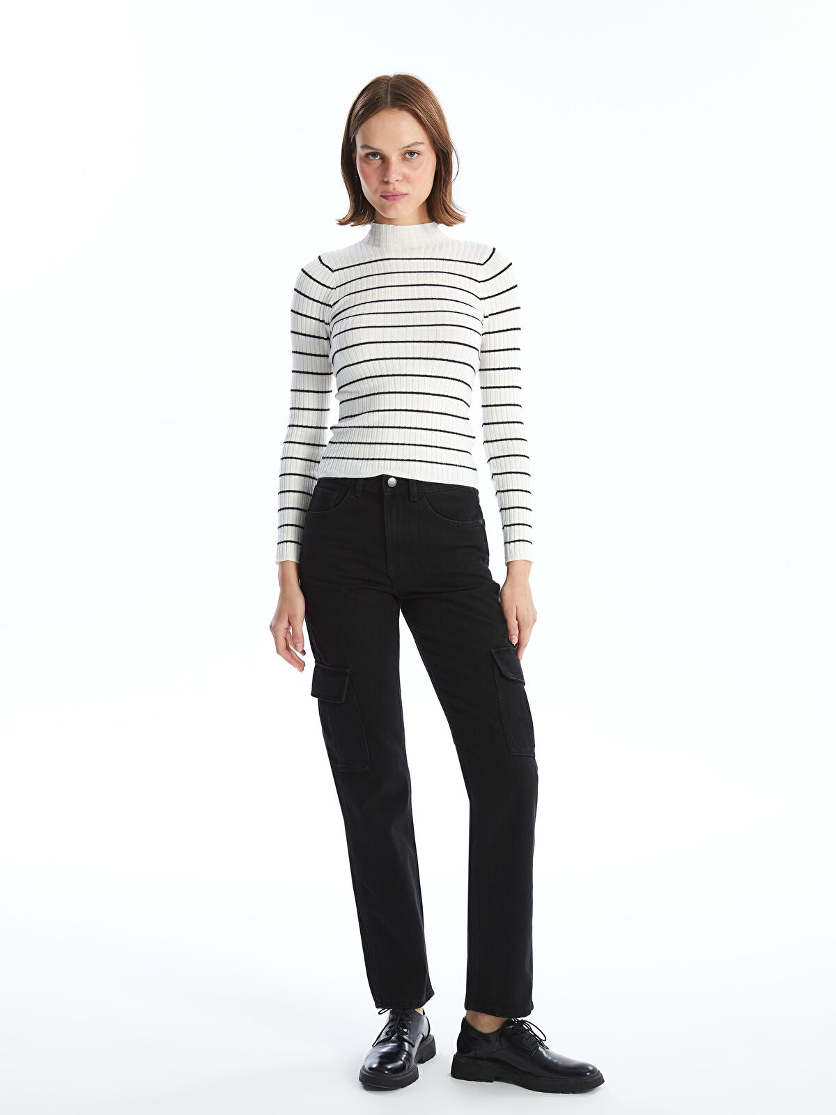 Straight Fit Women's Cargo Jean Pants