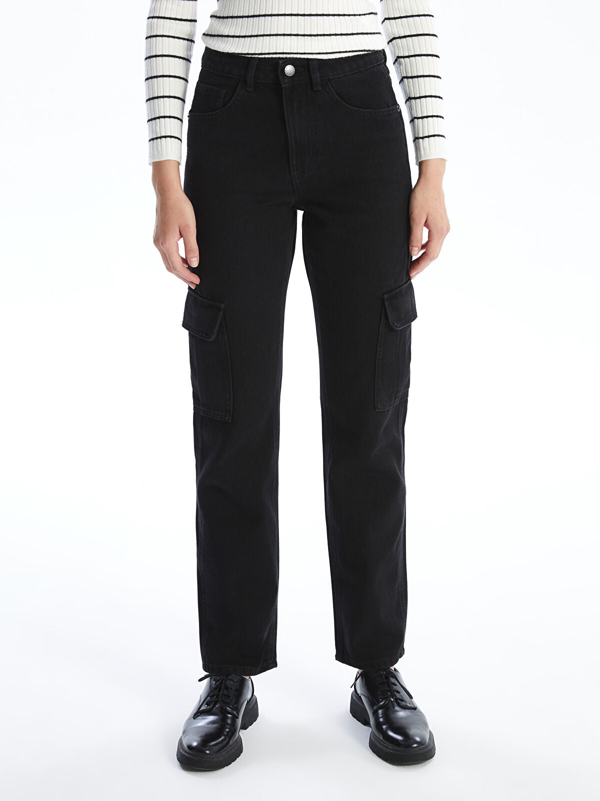 Straight Fit Women's Cargo Jean Pants