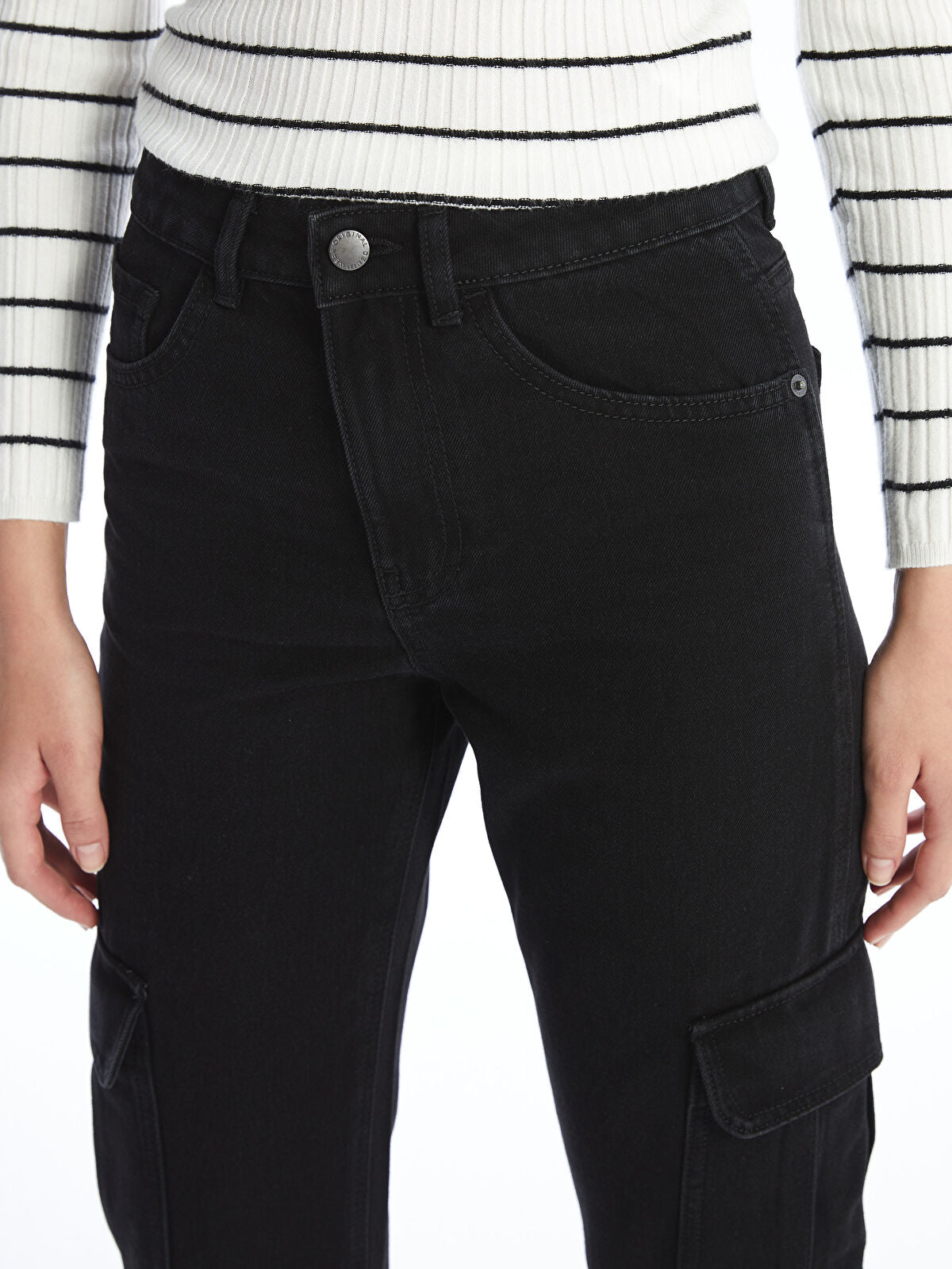 Straight Fit Women's Cargo Jean Pants