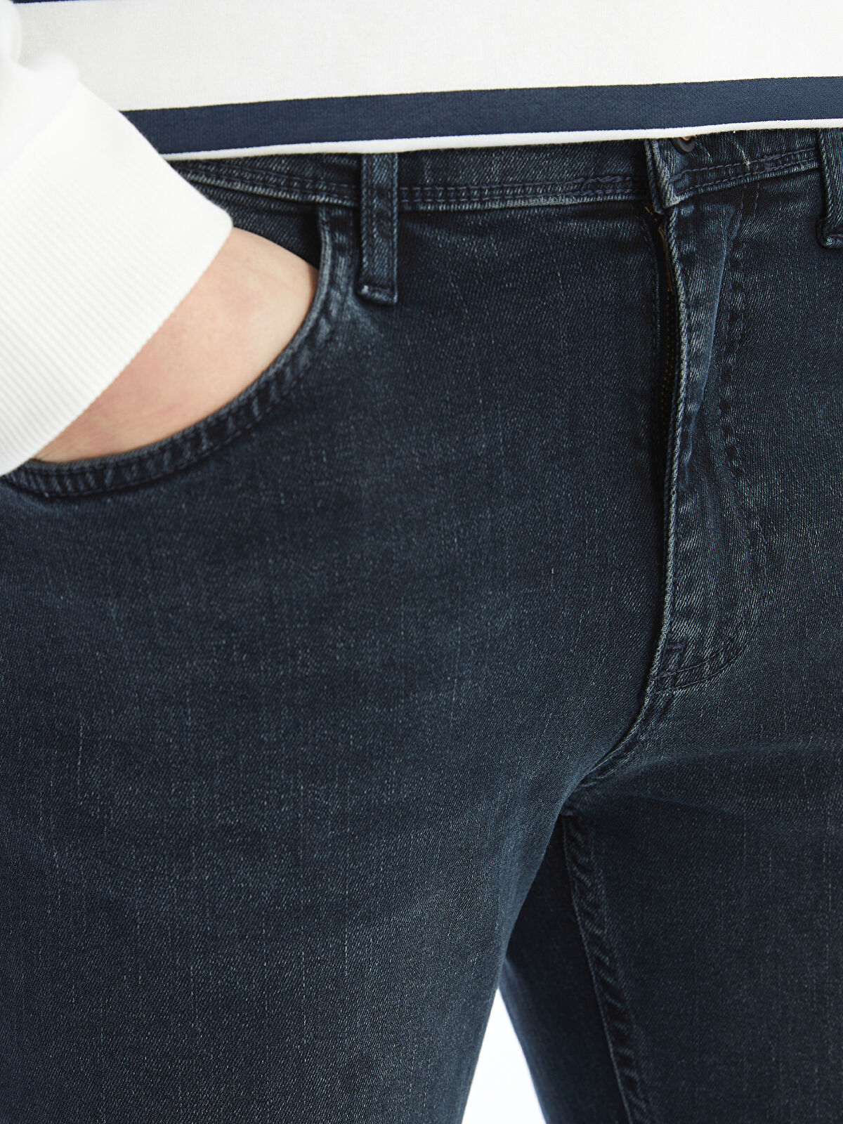 730 Mandarin Collar Men's Jeans Pants