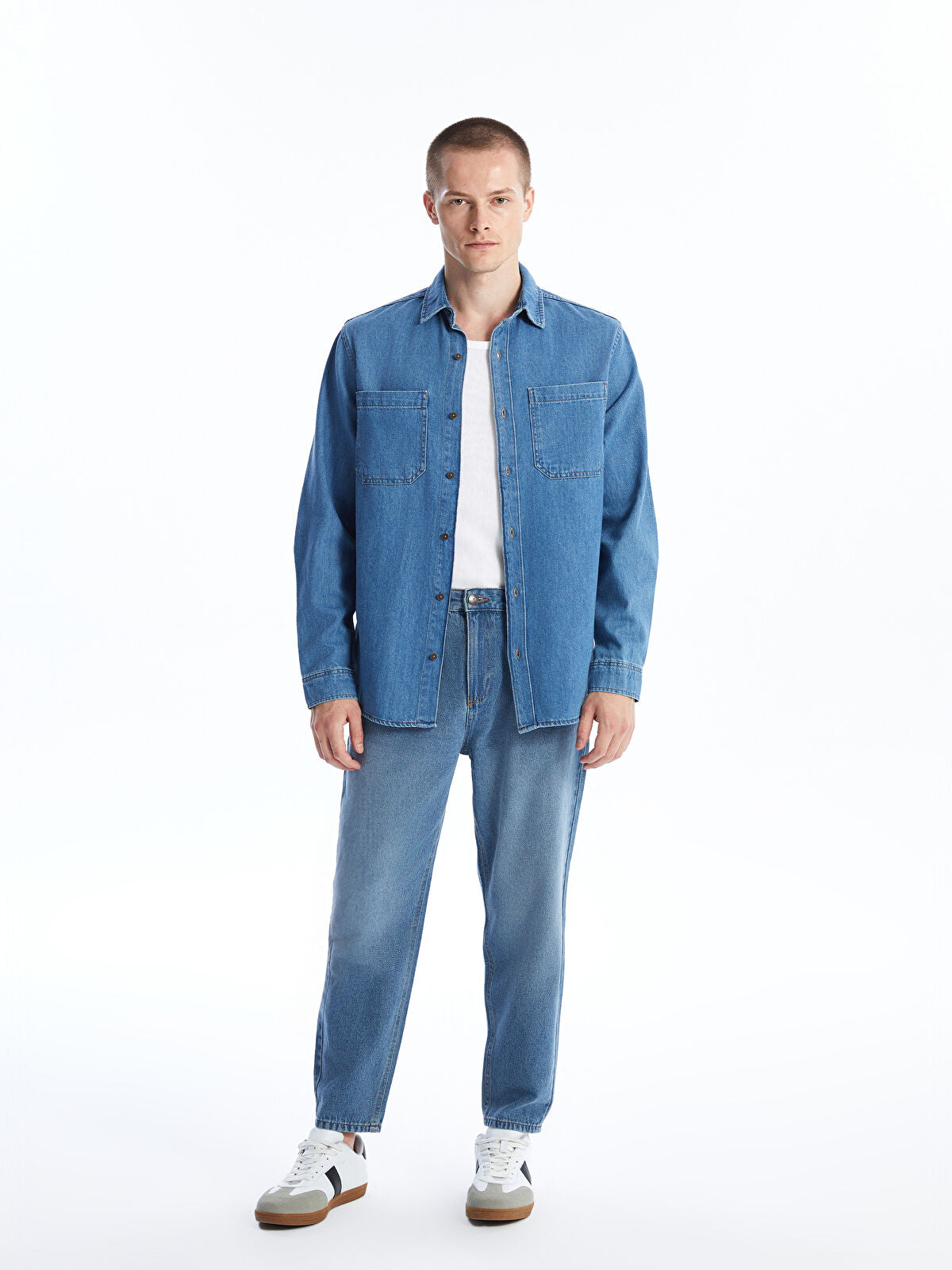 Regular Fit Long Sleeve Men's Jeans T-shirt