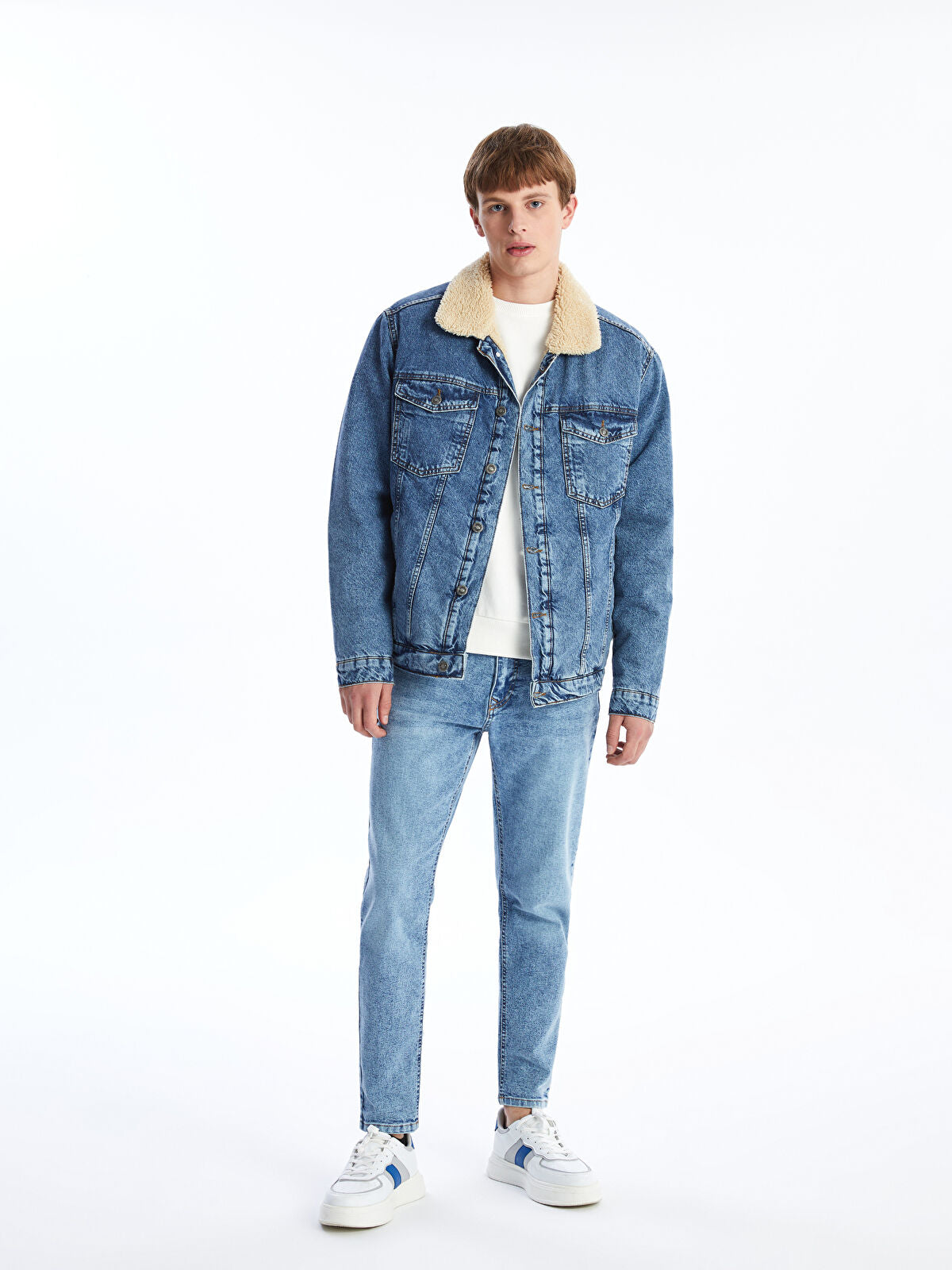 Standard Pattern Shirt Collar Men's Jean Jacket
