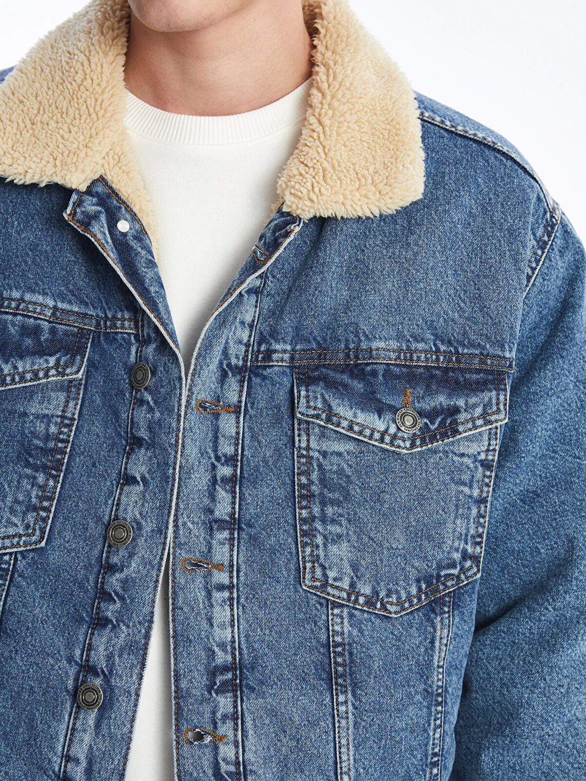 Standard Pattern Shirt Collar Men's Jean Jacket