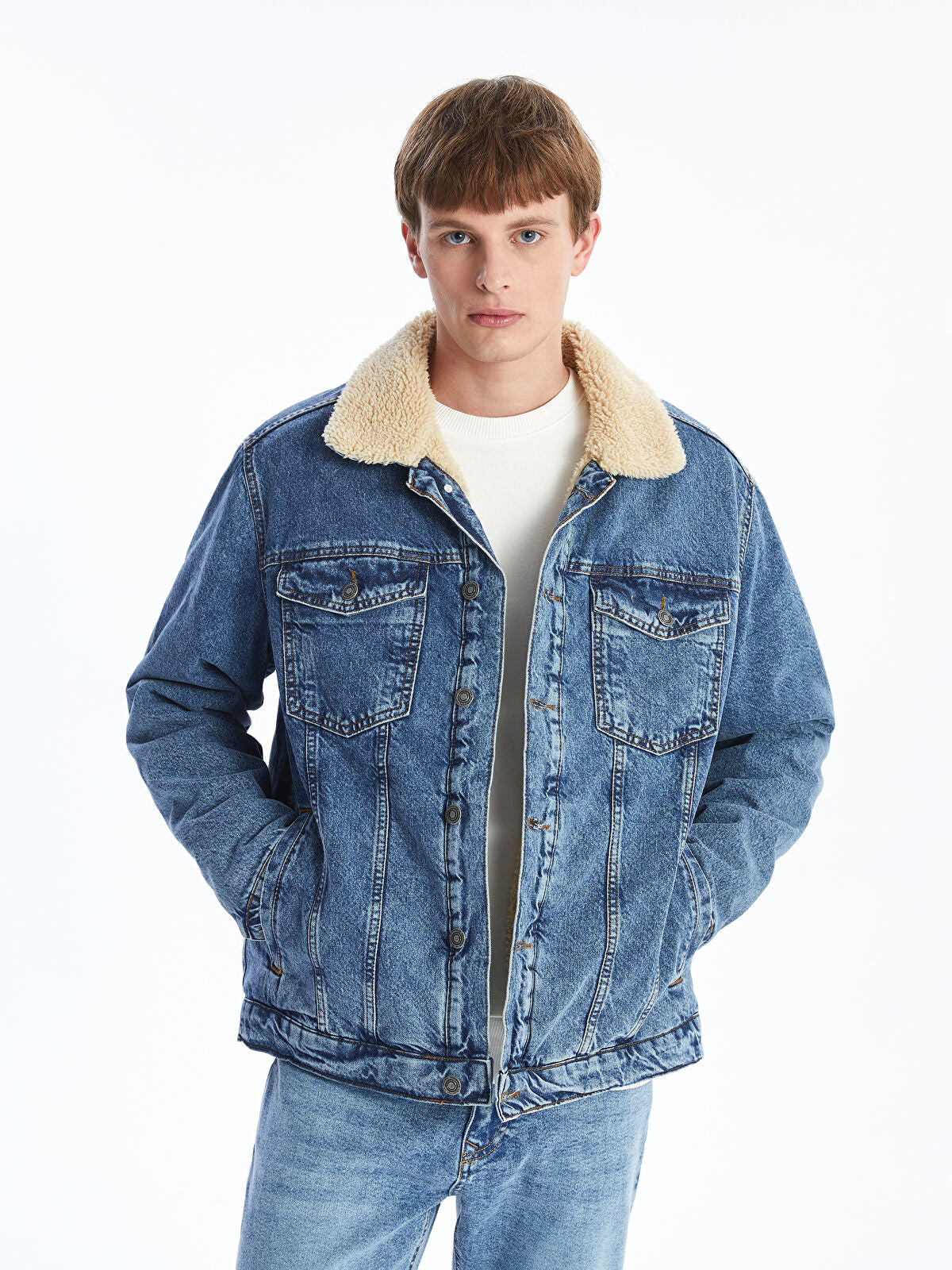 Standard Pattern Shirt Collar Men's Jean Jacket
