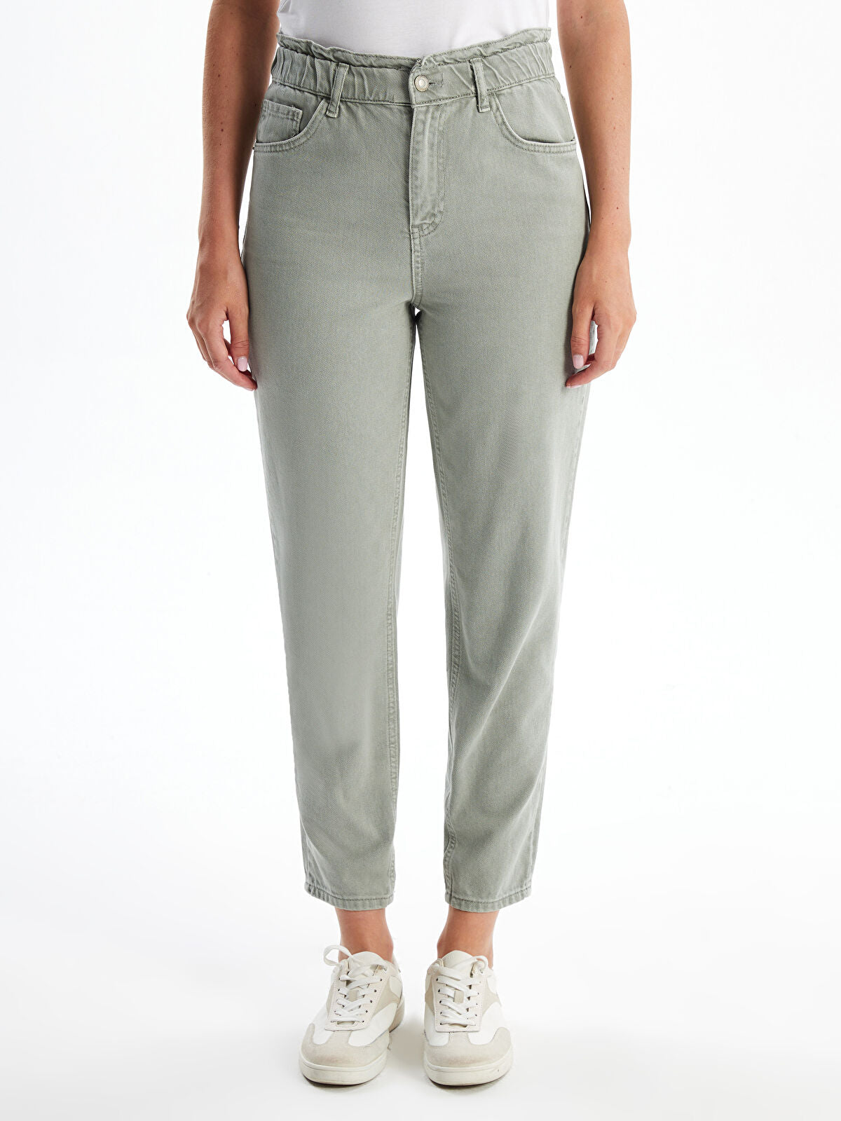 Straight Waistband Elastic Slouchy Fit Women's Jeans