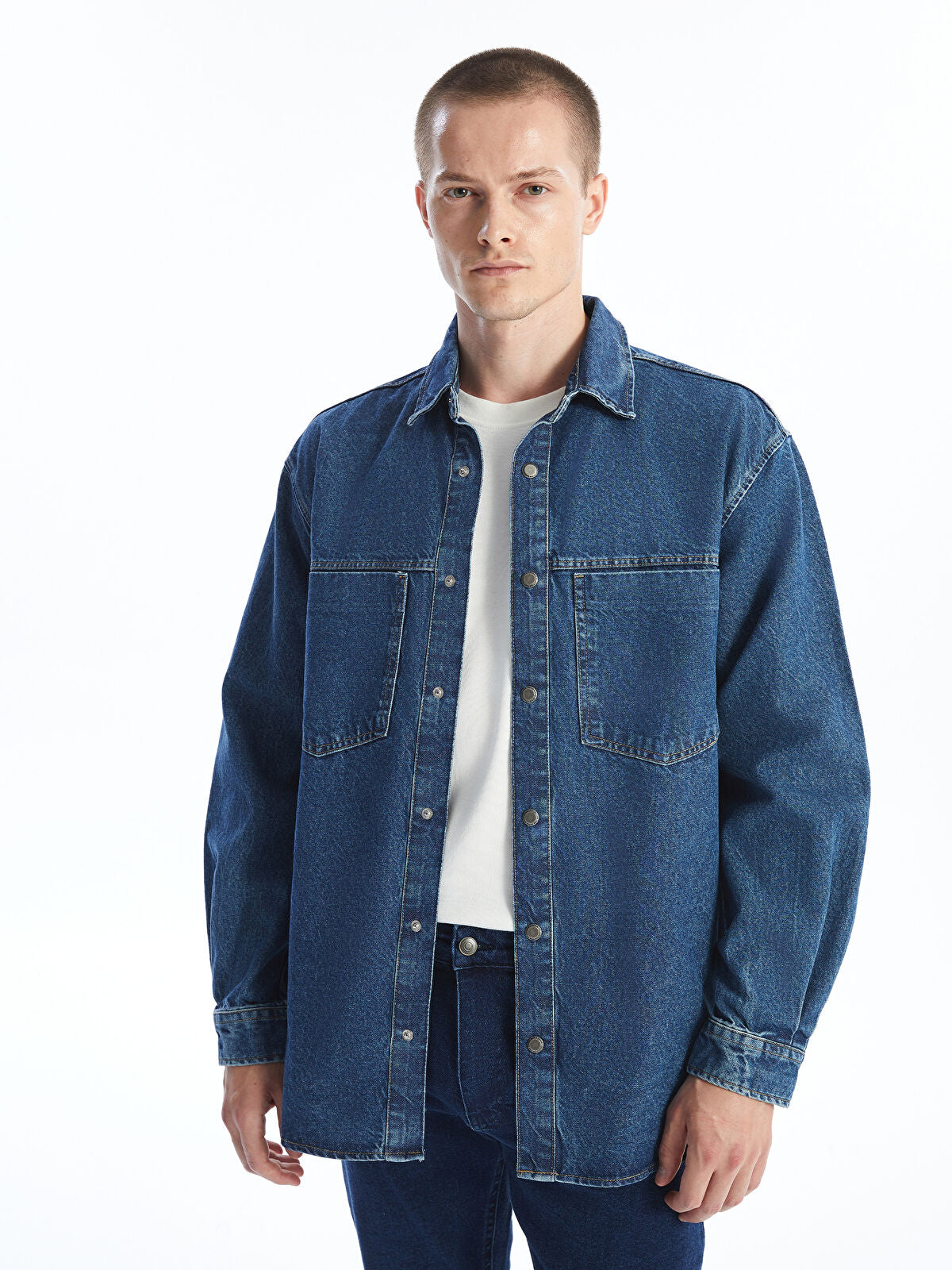 Regular Fit Long Sleeve Men's Jeans T-shirt