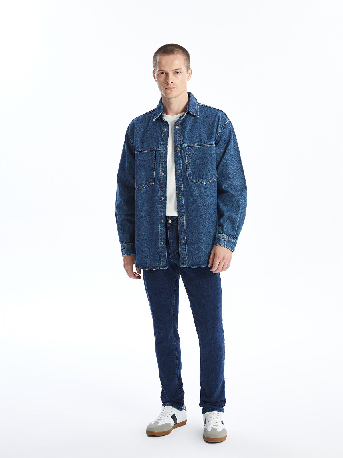 Regular Fit Long Sleeve Men's Jeans T-shirt