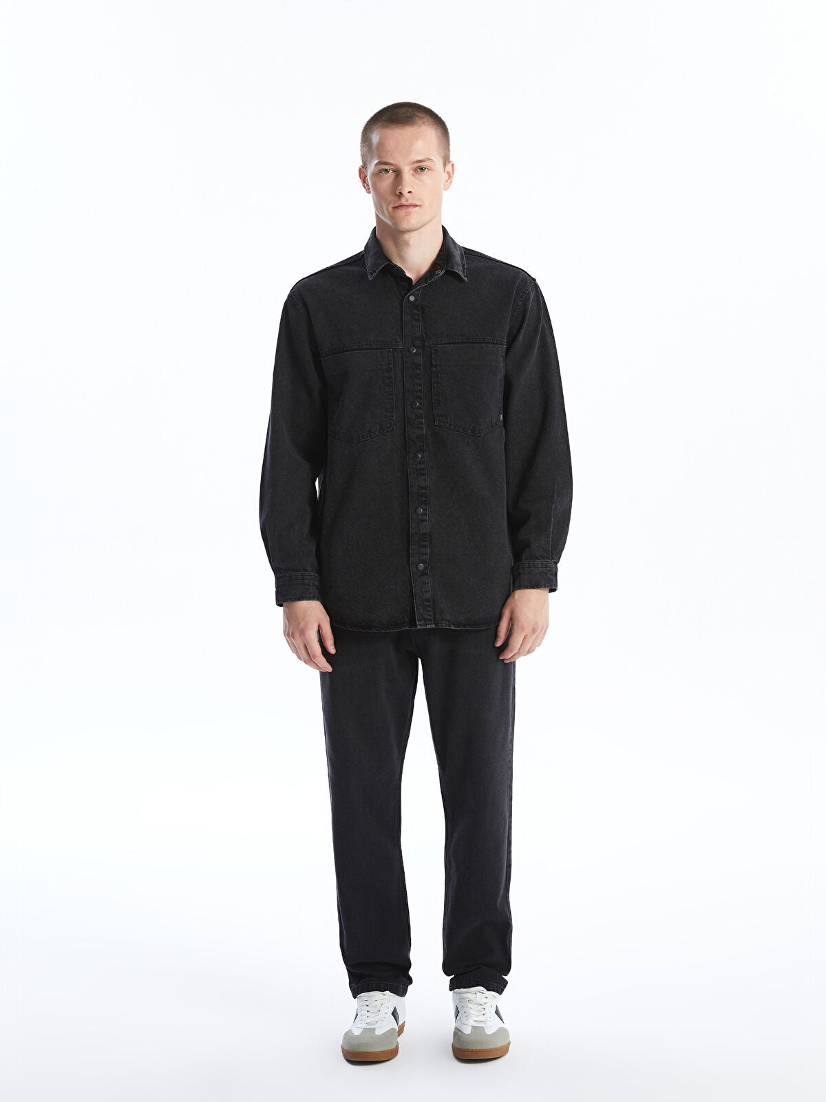 Regular Fit Long Sleeve Men's Jeans T-shirt