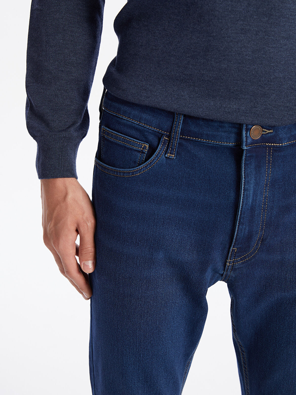 Slim Fit Polar Lining Winter Men's Jeans 750