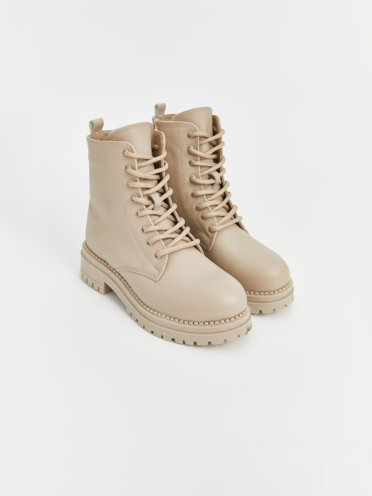 Ankle Strap Leather Look Woman Boot