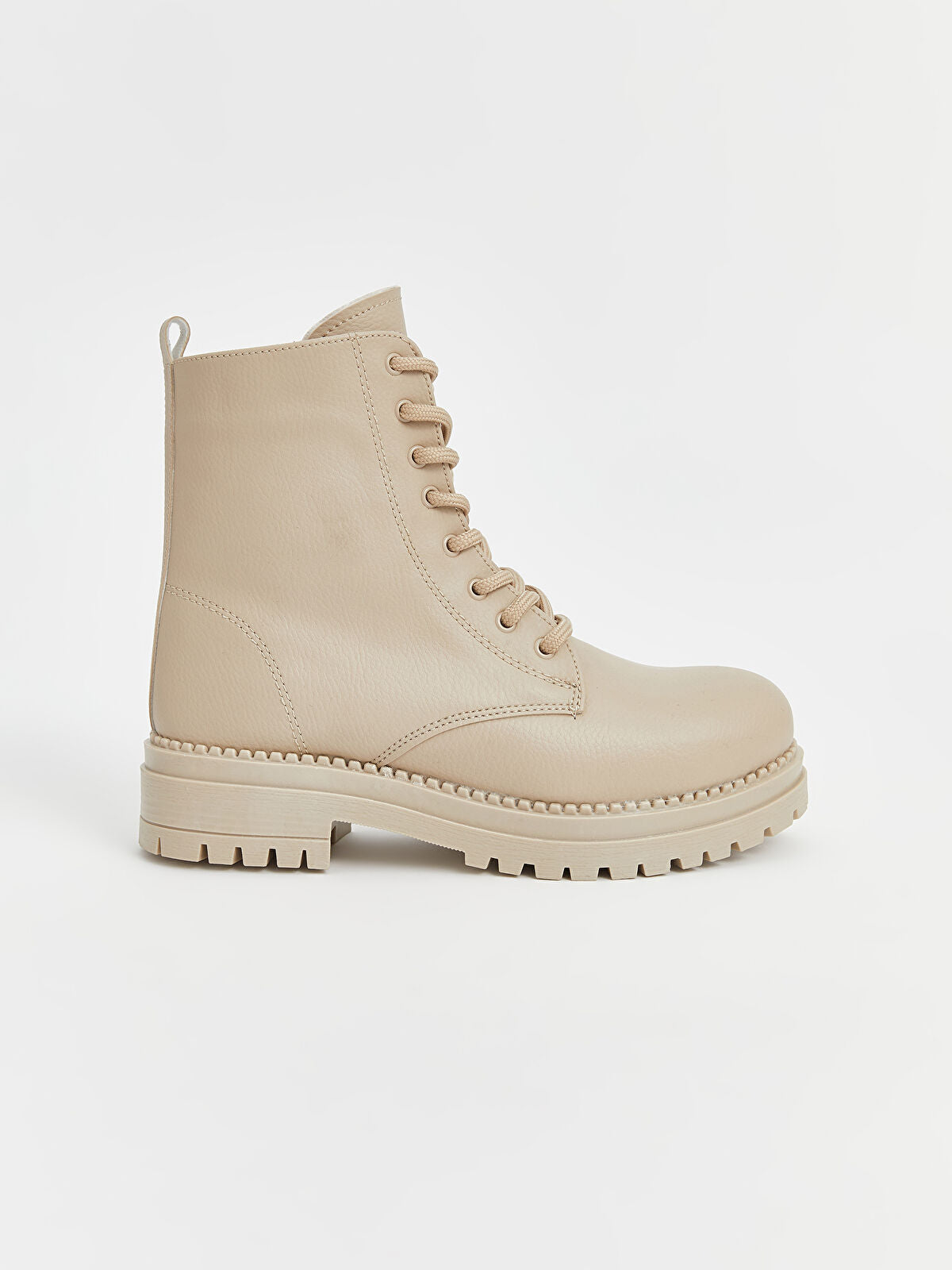 Ankle Strap Leather Look Woman Boot