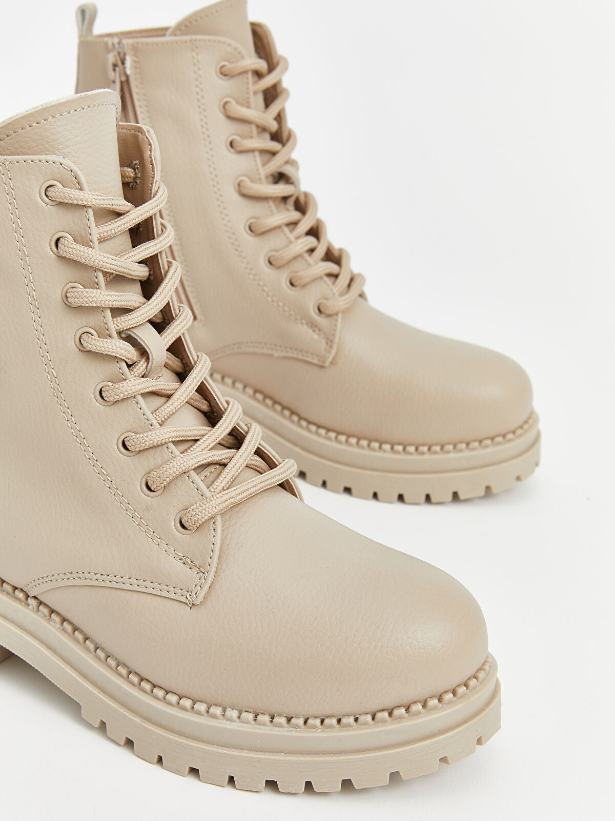 Ankle Strap Leather Look Woman Boot