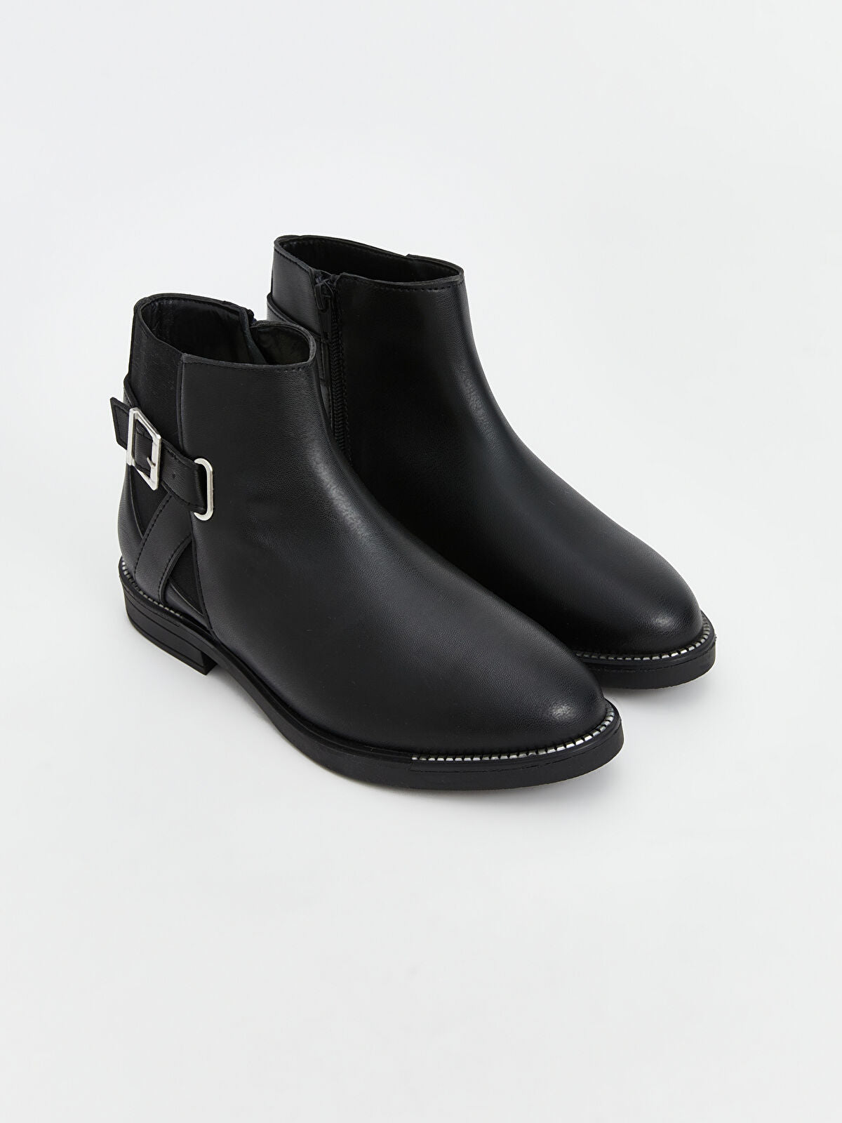 Wing Tip Leather-Look Women's Shoe