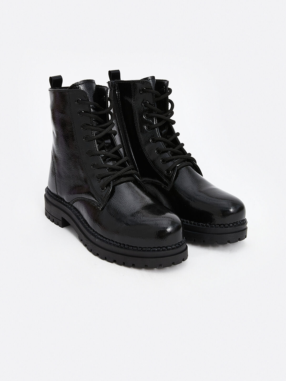 Buckle and Strap Leather-Look Women's Ankle Boot