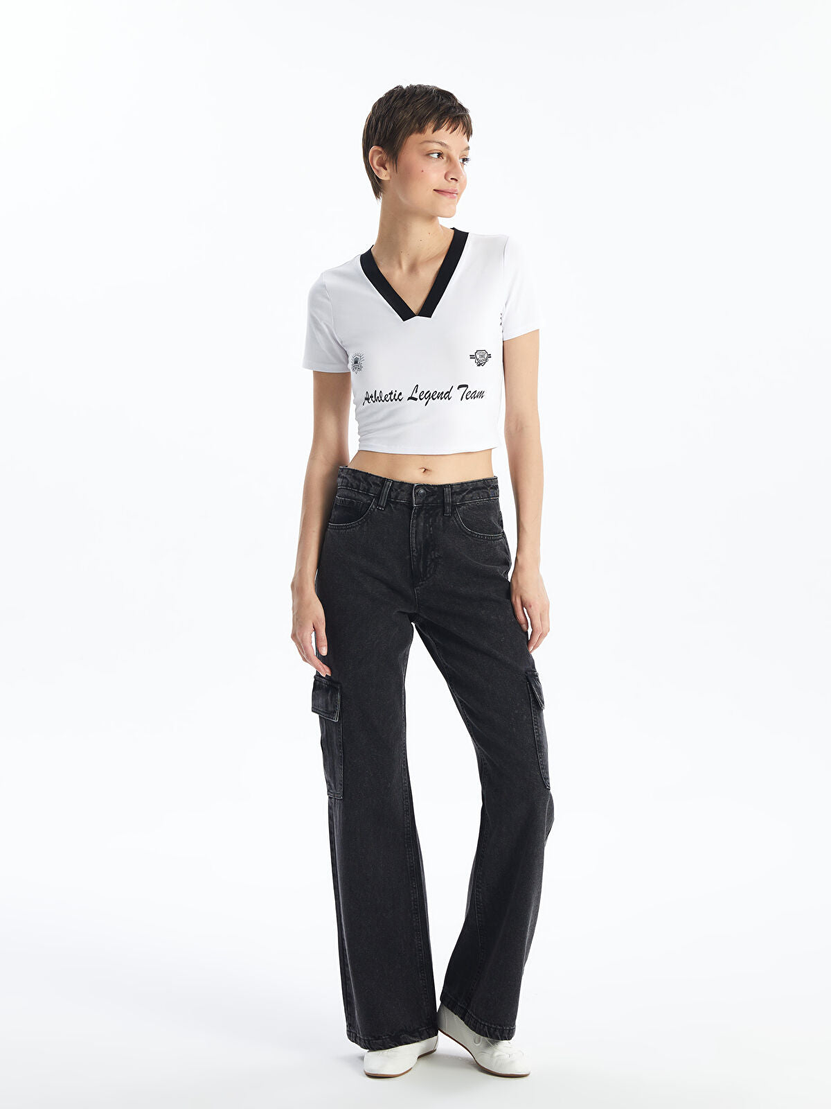 Wide Leg Women's Cargo Jeans Pants
