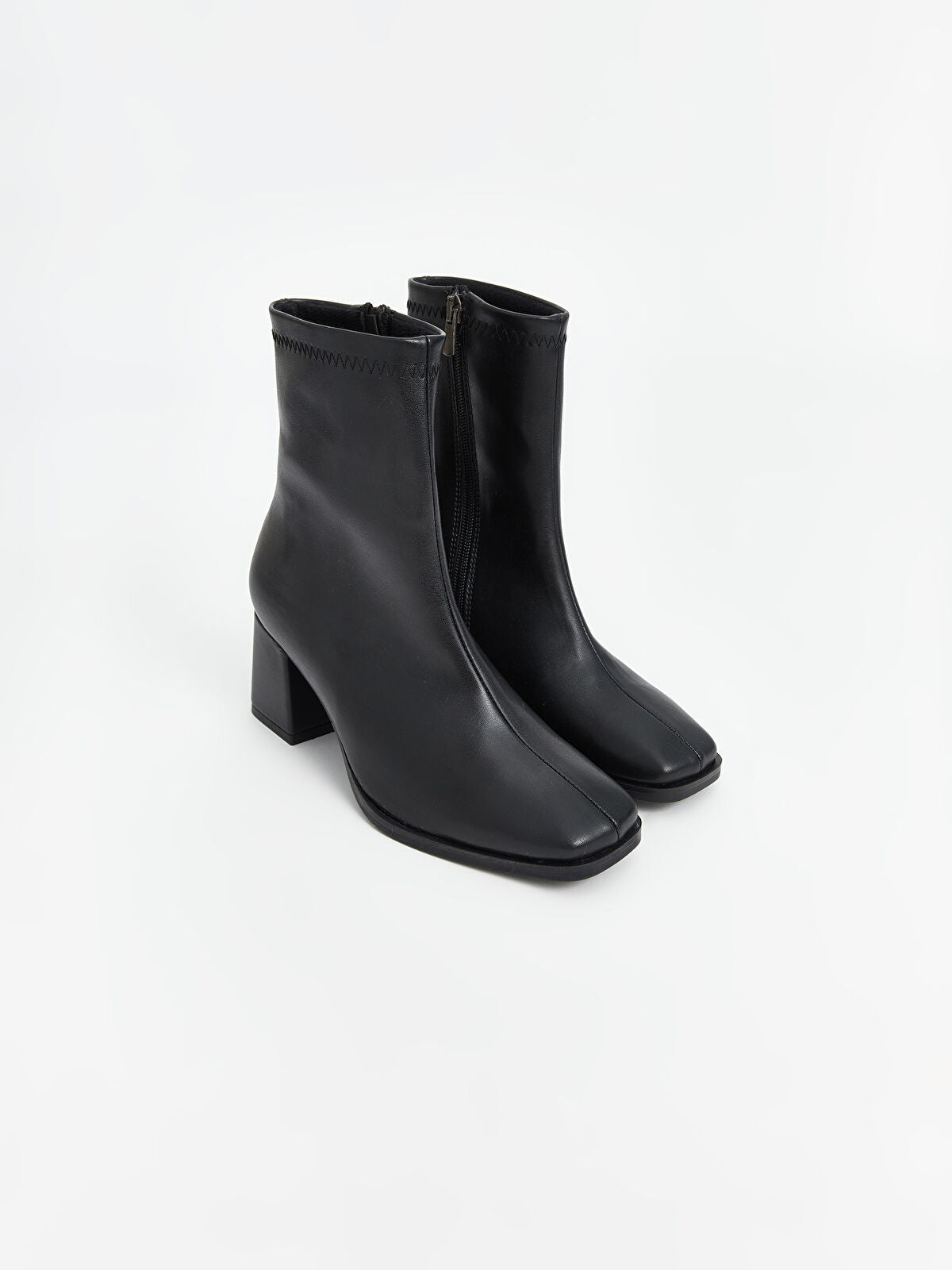 Leather-Look Women's Heeled Shoes