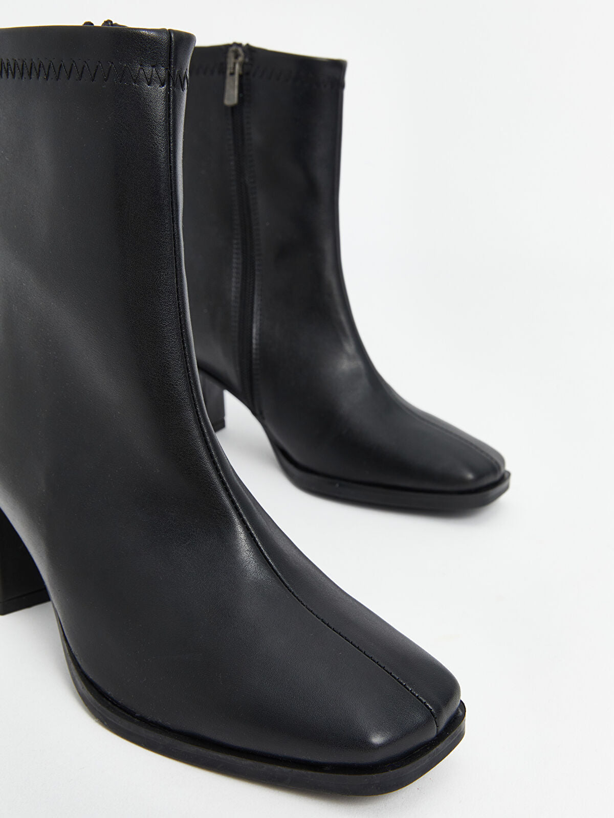 Leather-Look Women's Heeled Shoes