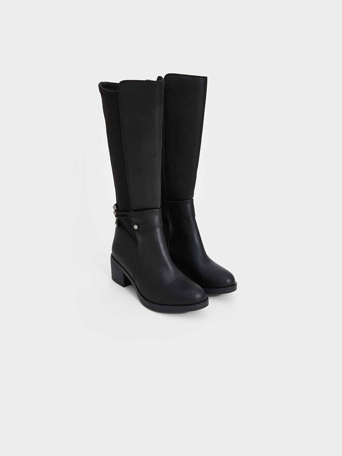 Heel Women's Leather-Look Ankle Boot