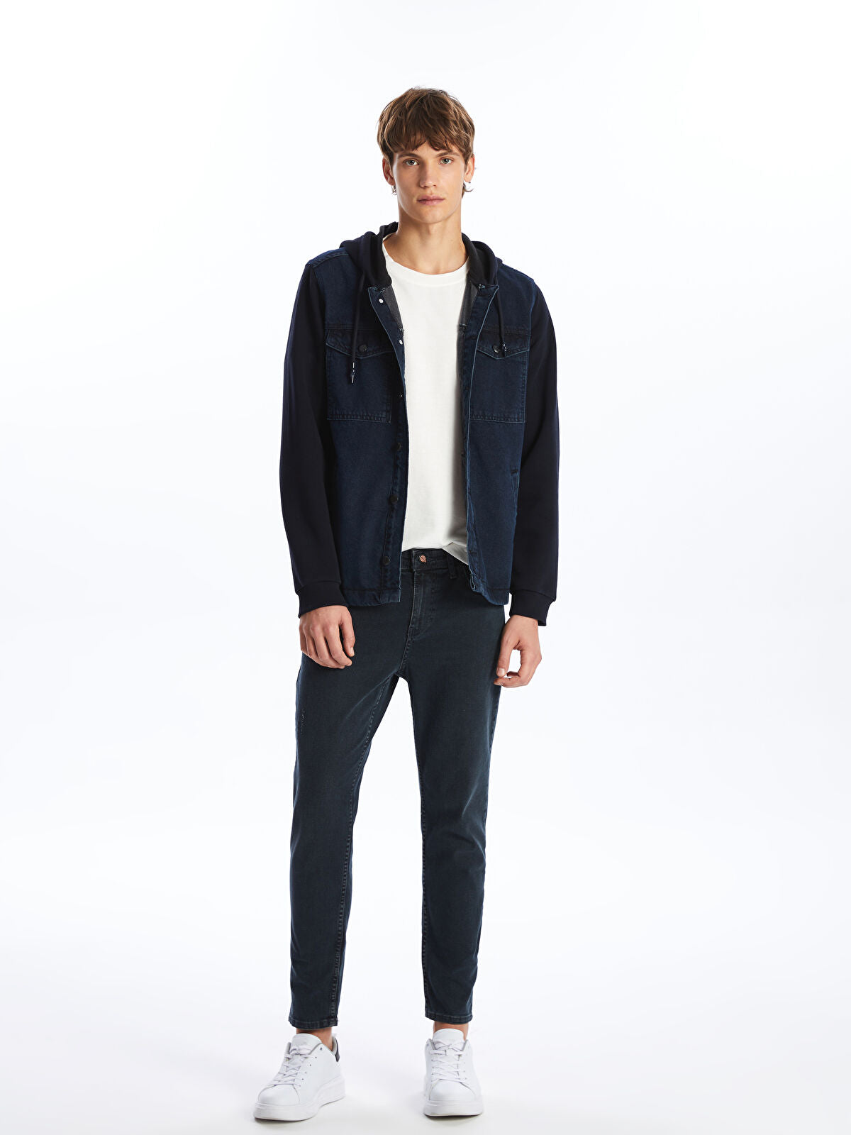Standard Fit Hooded Men's Jeans Jacket