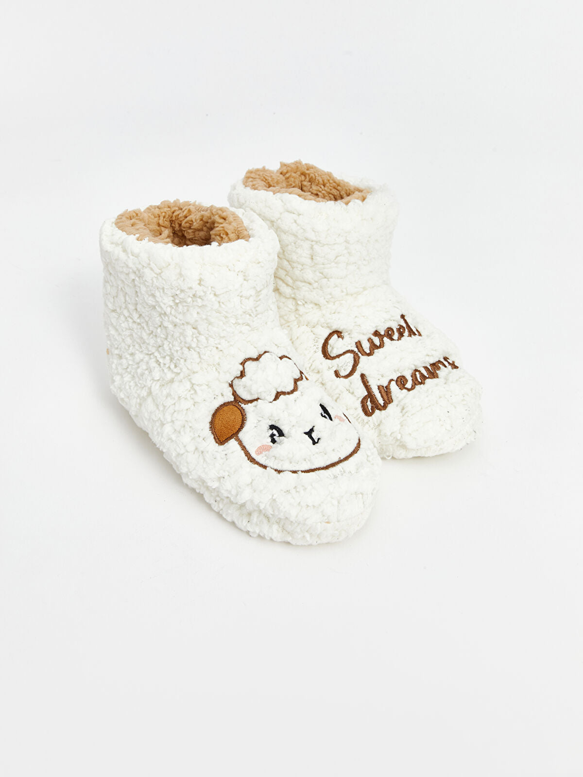 Embroidery Velvet Girls Kids House Shoes