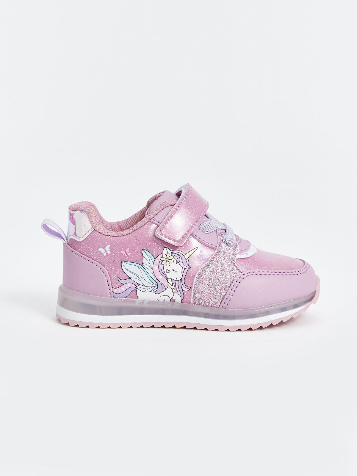 Light-Up Striped Graphic Baby Girl Sporty Sneakers
