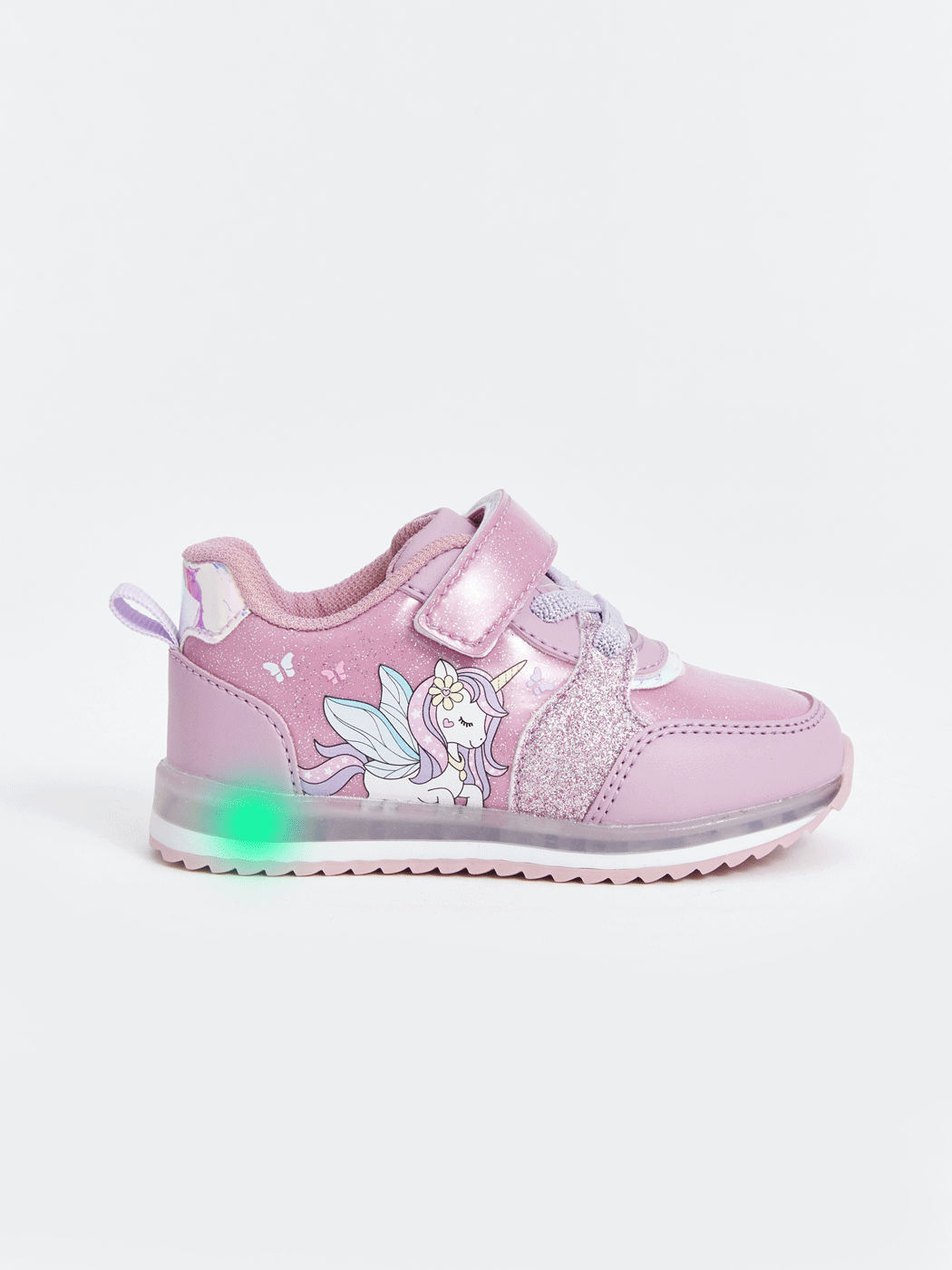 Light-Up Striped Graphic Baby Girl Sporty Sneakers