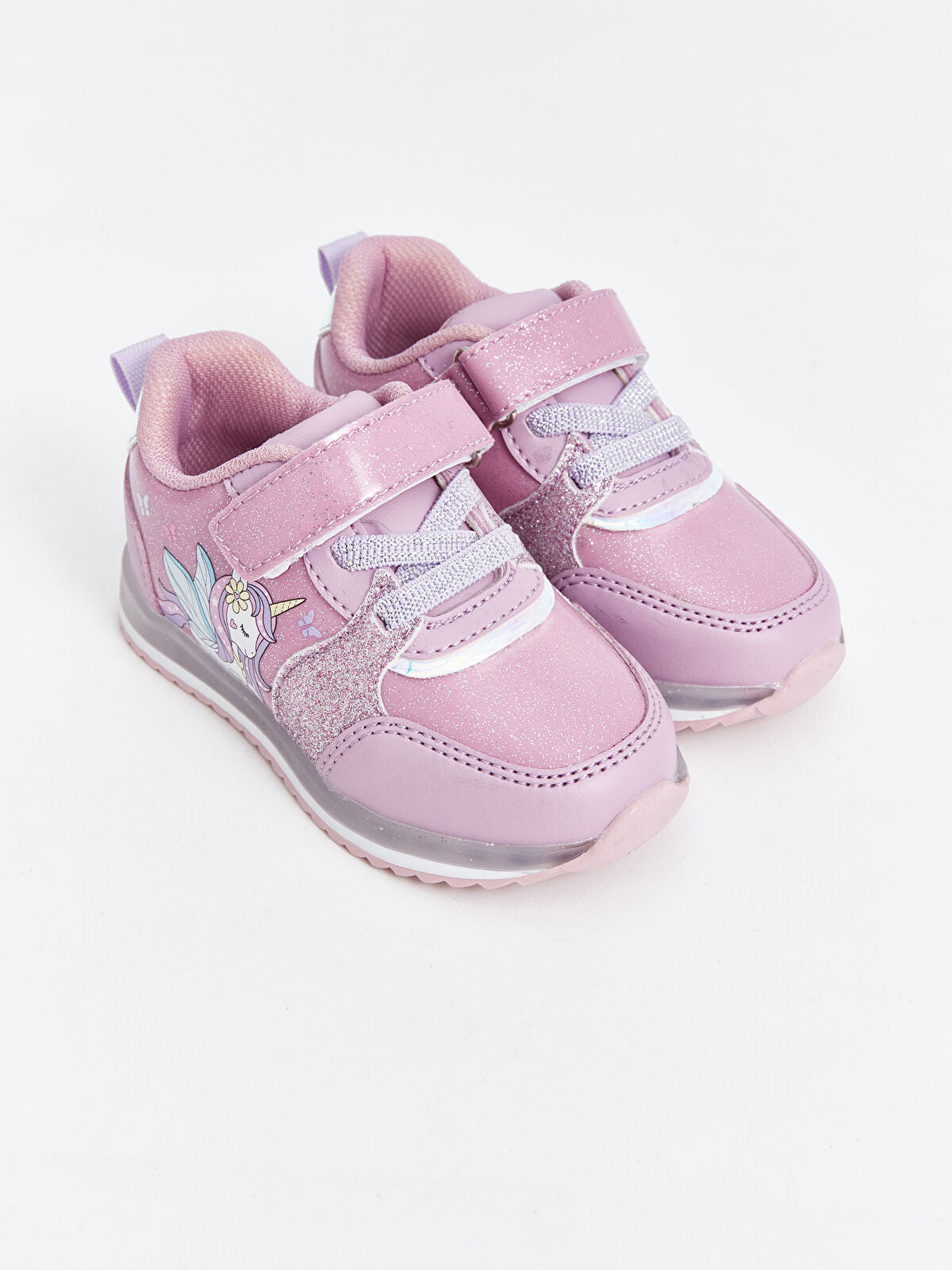 Light-Up Striped Graphic Baby Girl Sporty Sneakers