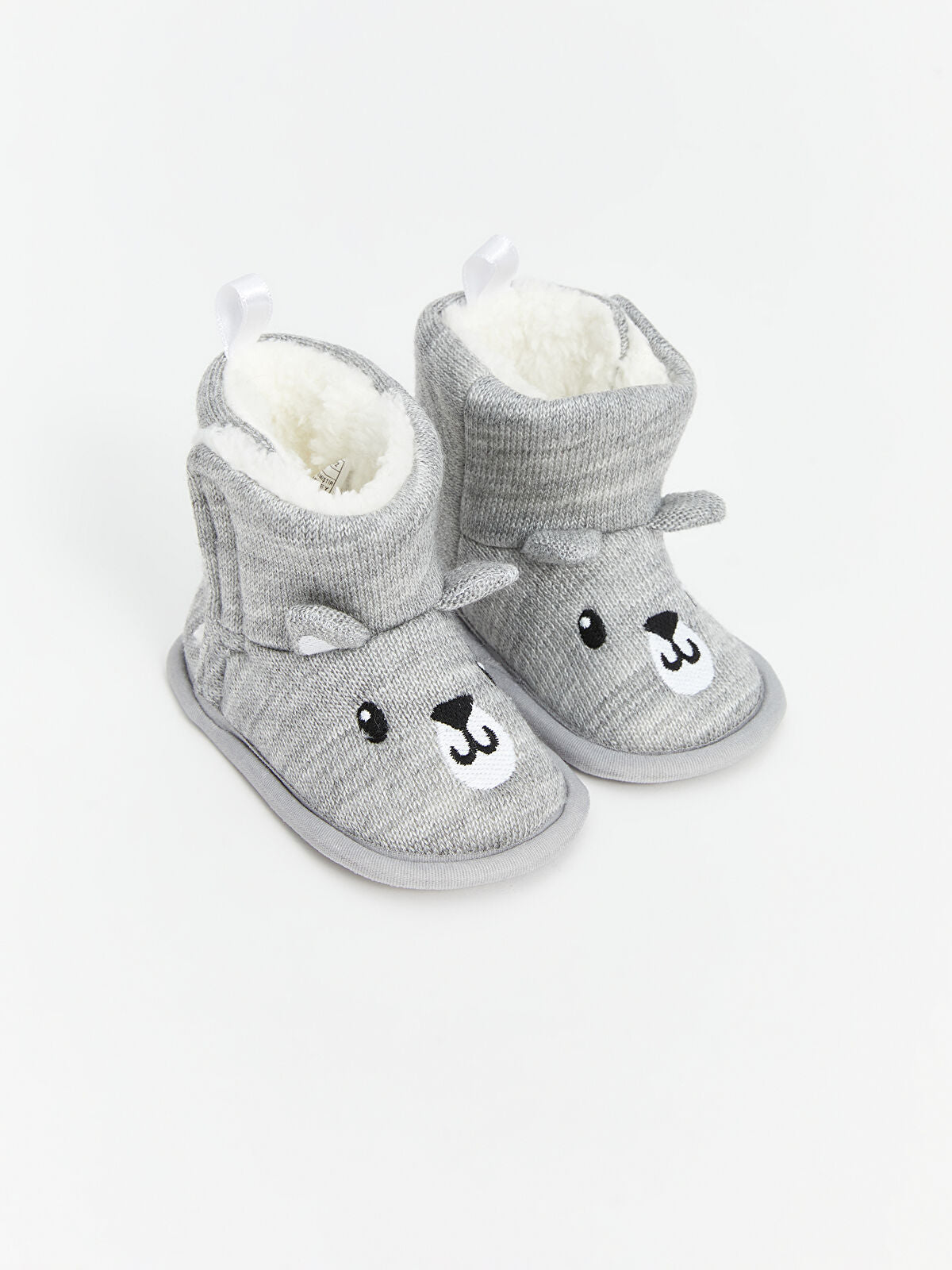 Satin Trimmed Baby Boy Home Slipper