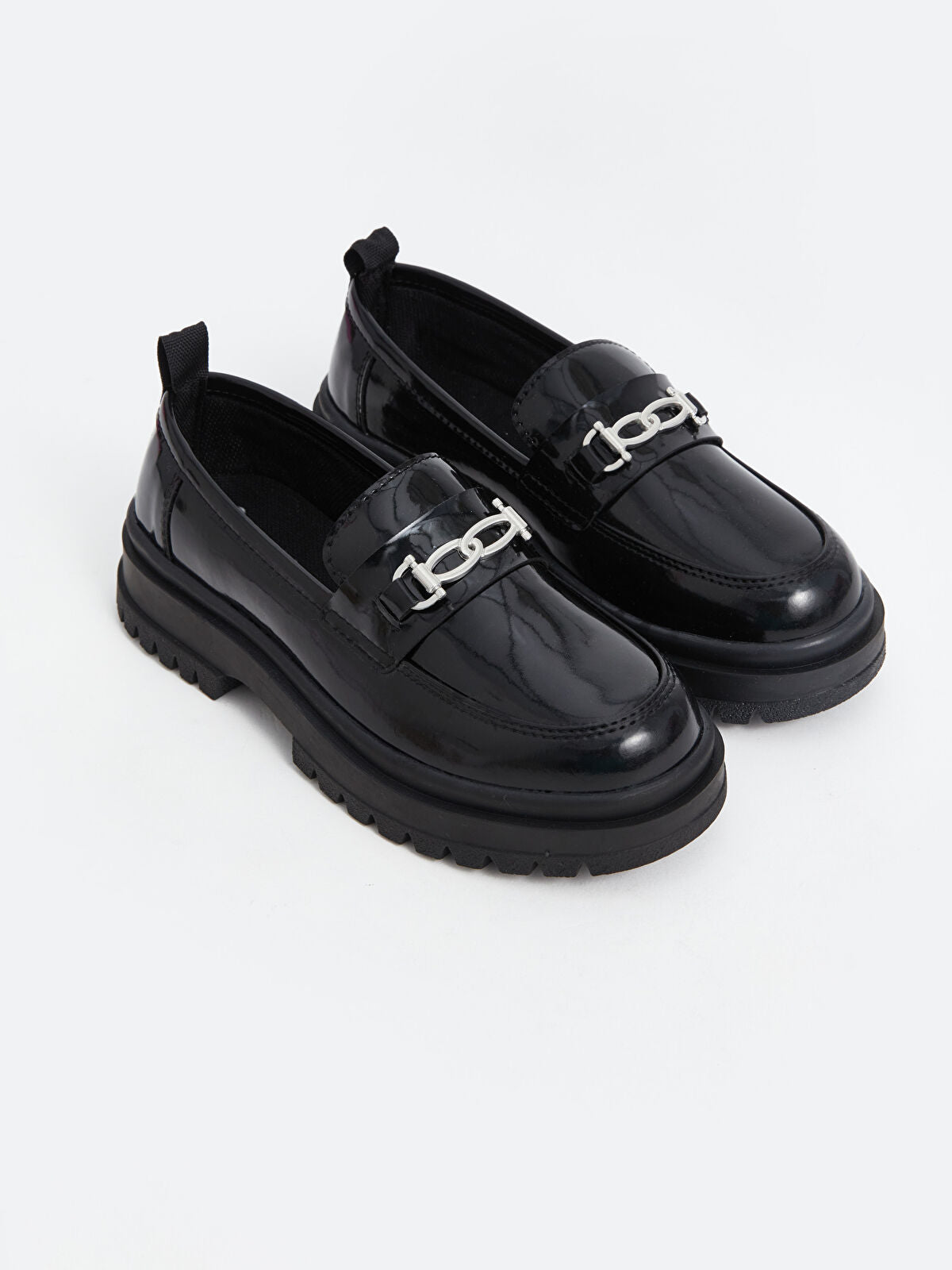 Metal Buckle Girl Child Loafer Shoes