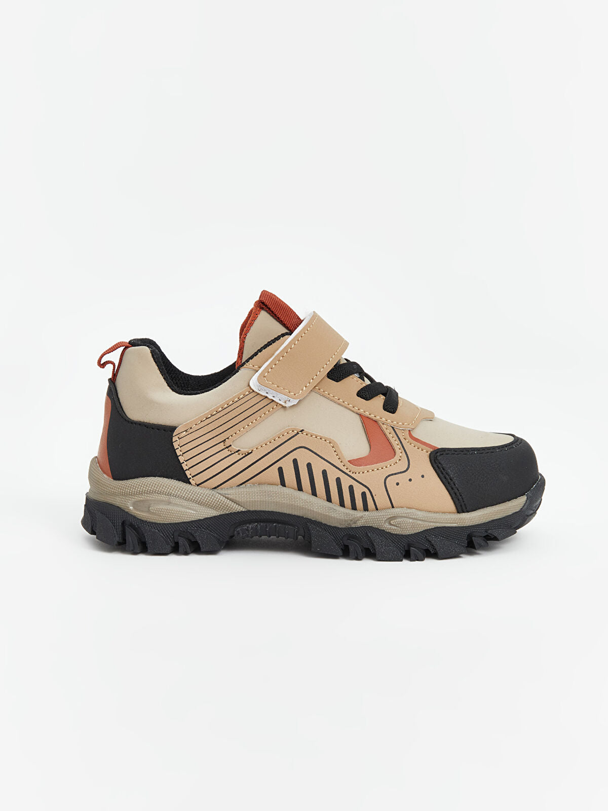 Tie and Crinkle-textured Boys' Trekking Shoes