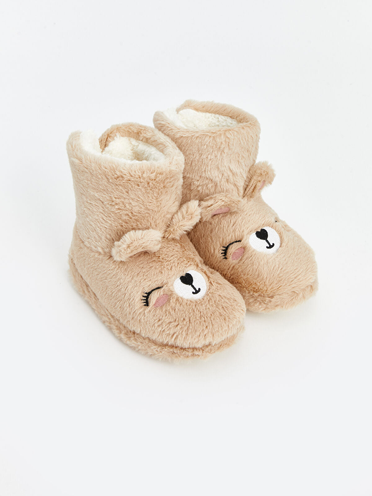 Animal Motif Fur Girls' Home Shoes