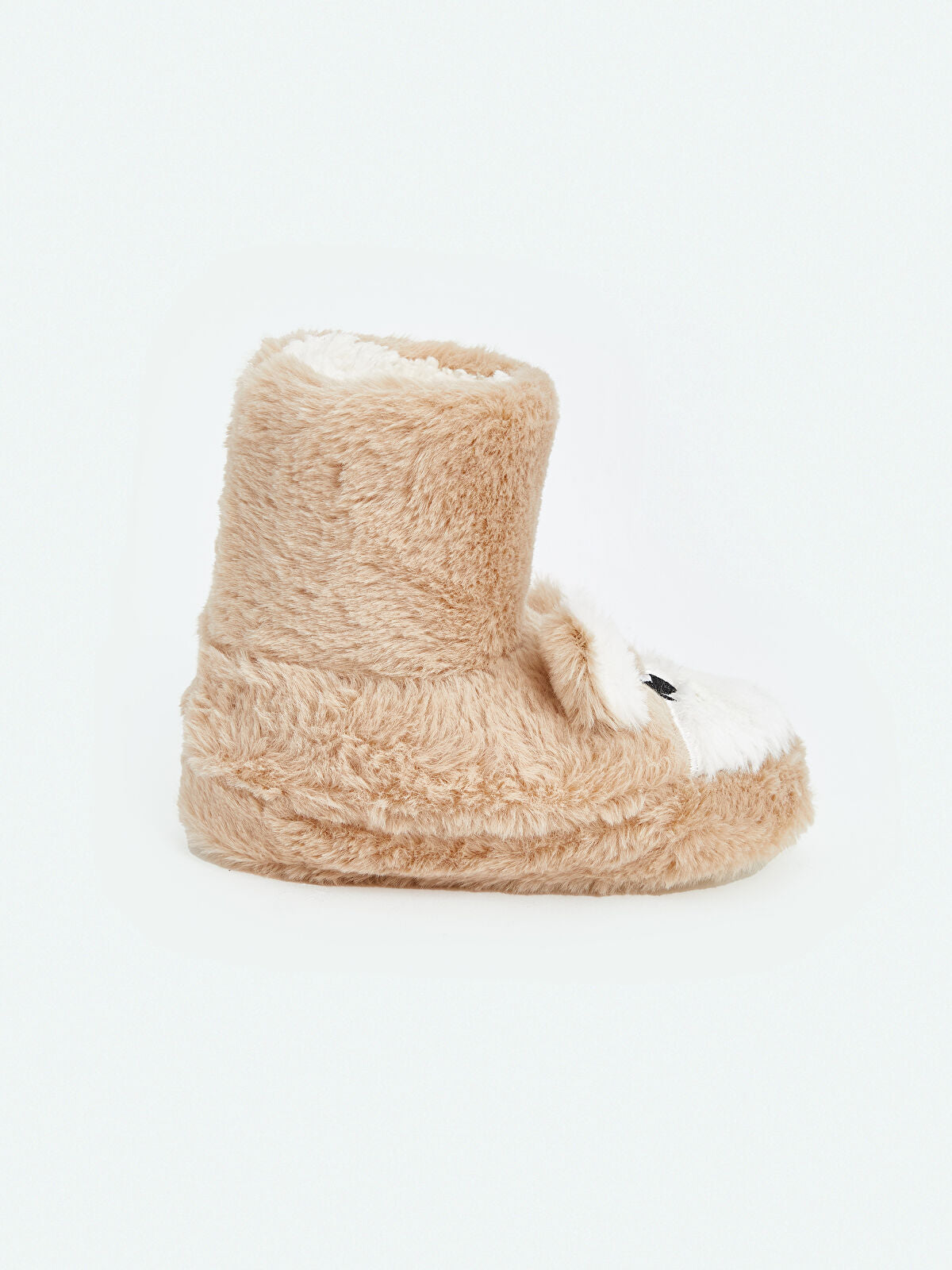 Nylon Detailed Fleece Girl Toddler House Slippers