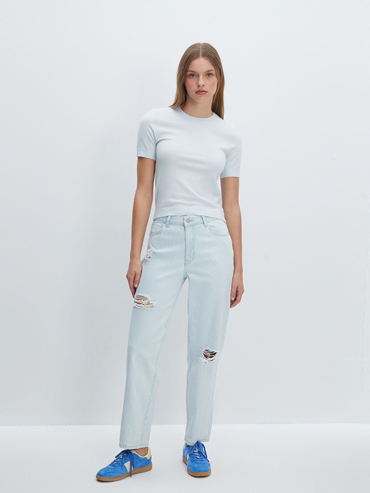 Boyfriend Ripped Detailed Women's Jeans Trouser