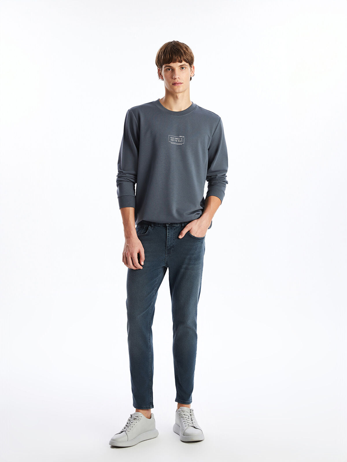 730 Mandarin Collar Men's Jeans Pants