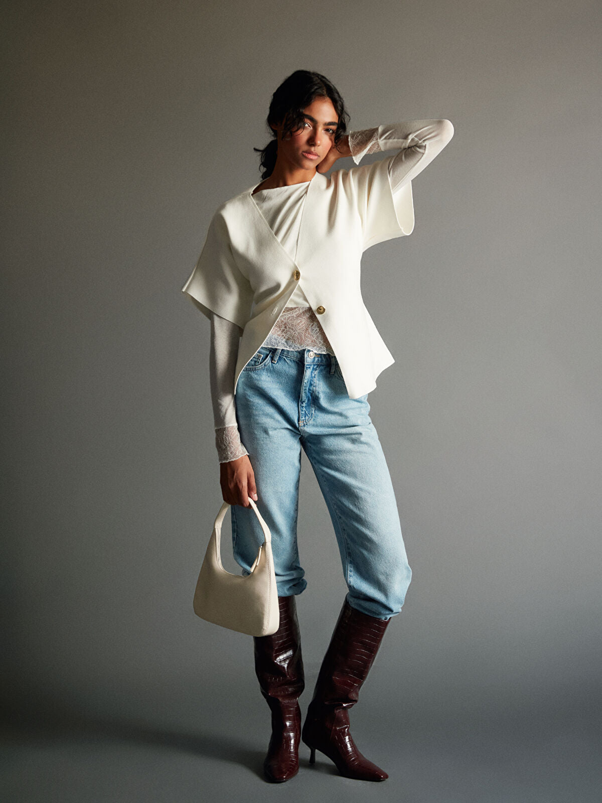 Straight Fit Women's Belted Jean Pants