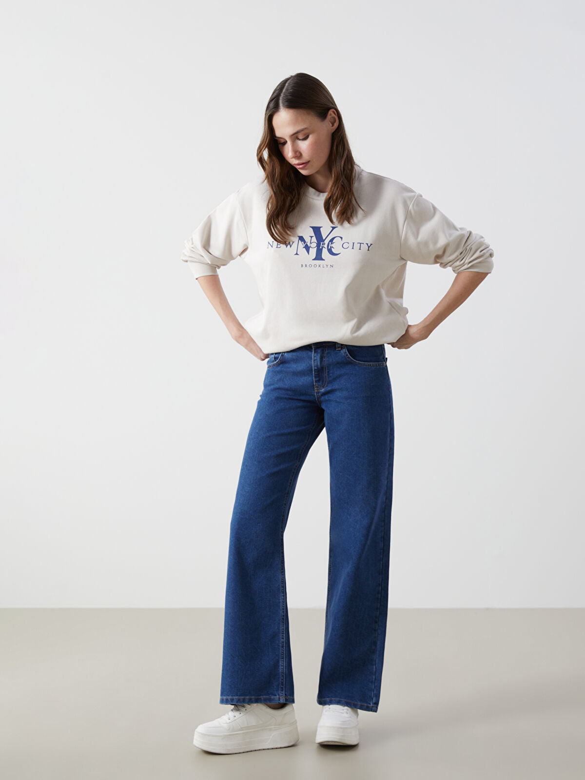Wide Leg Women's Jeans Pants