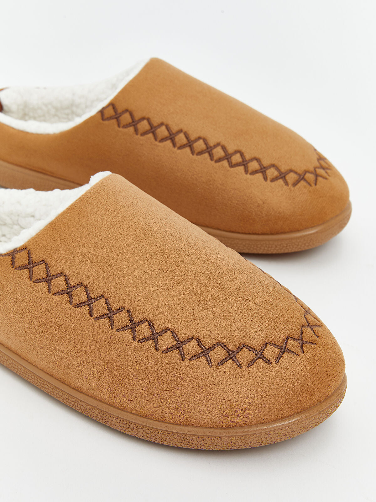 Mohair Detailed Men's Home Slippers