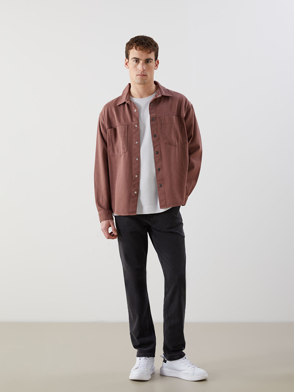 Comfortable Long Sleeved Men's Dress Shirt Jacket