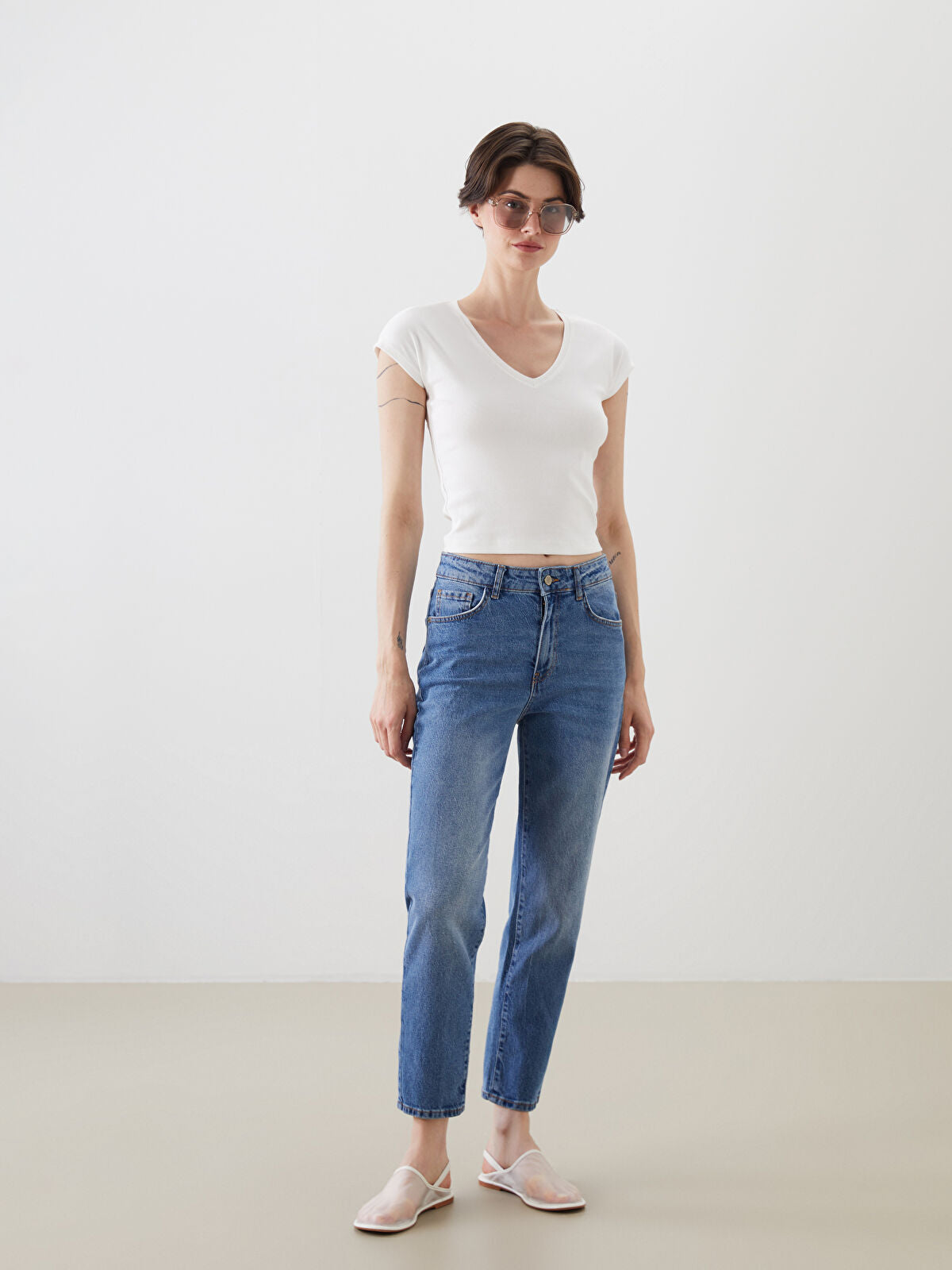 Straight Fit Women's Jean Pantalon