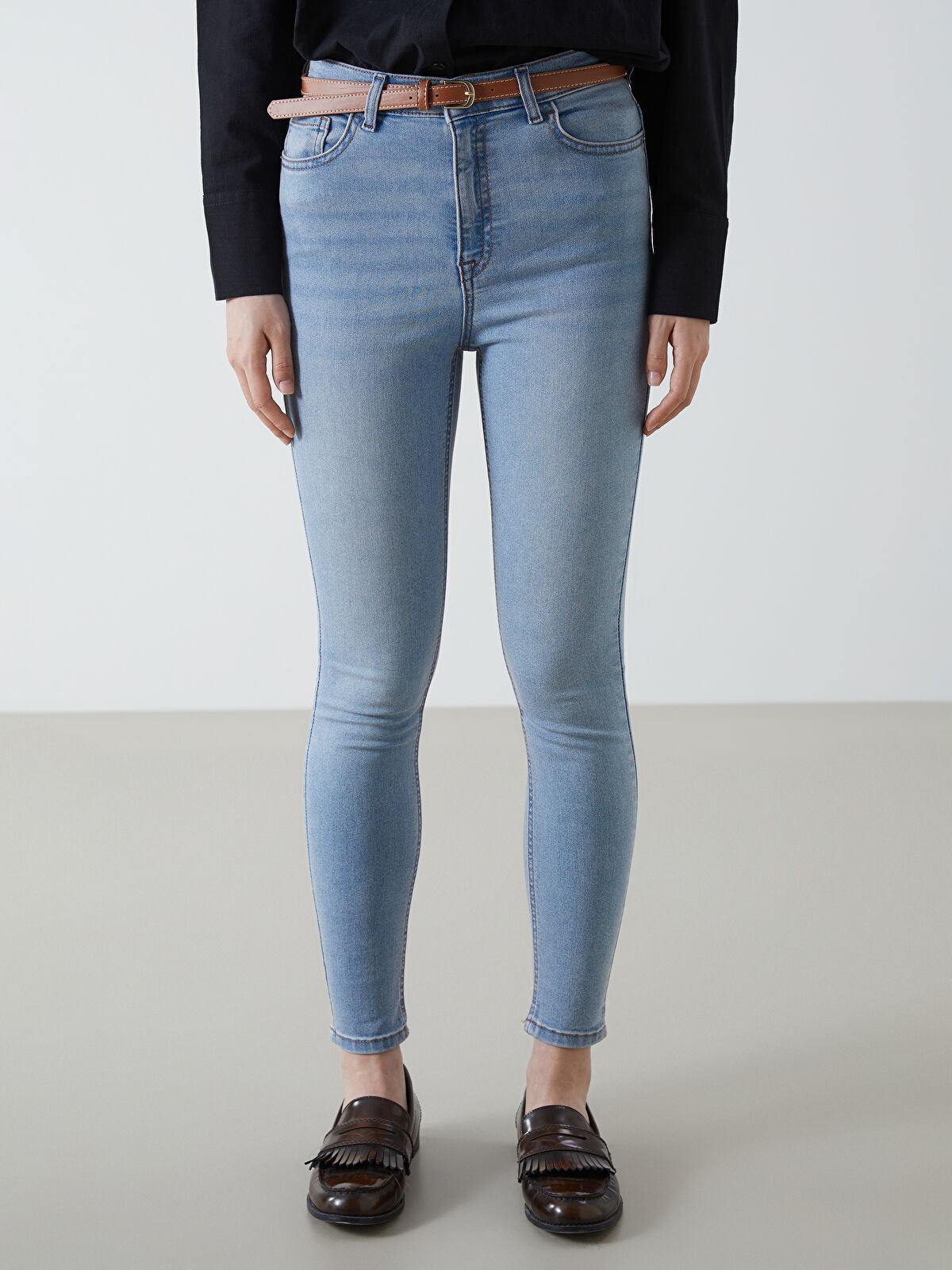Super Skinny Fit Belted Jupiter Jean Pants