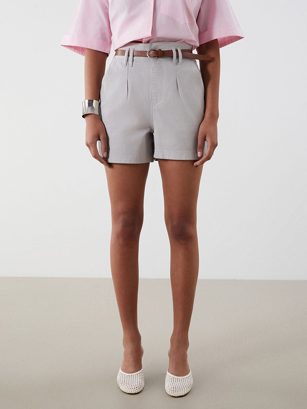 Waist Bel Jeans Women's Short