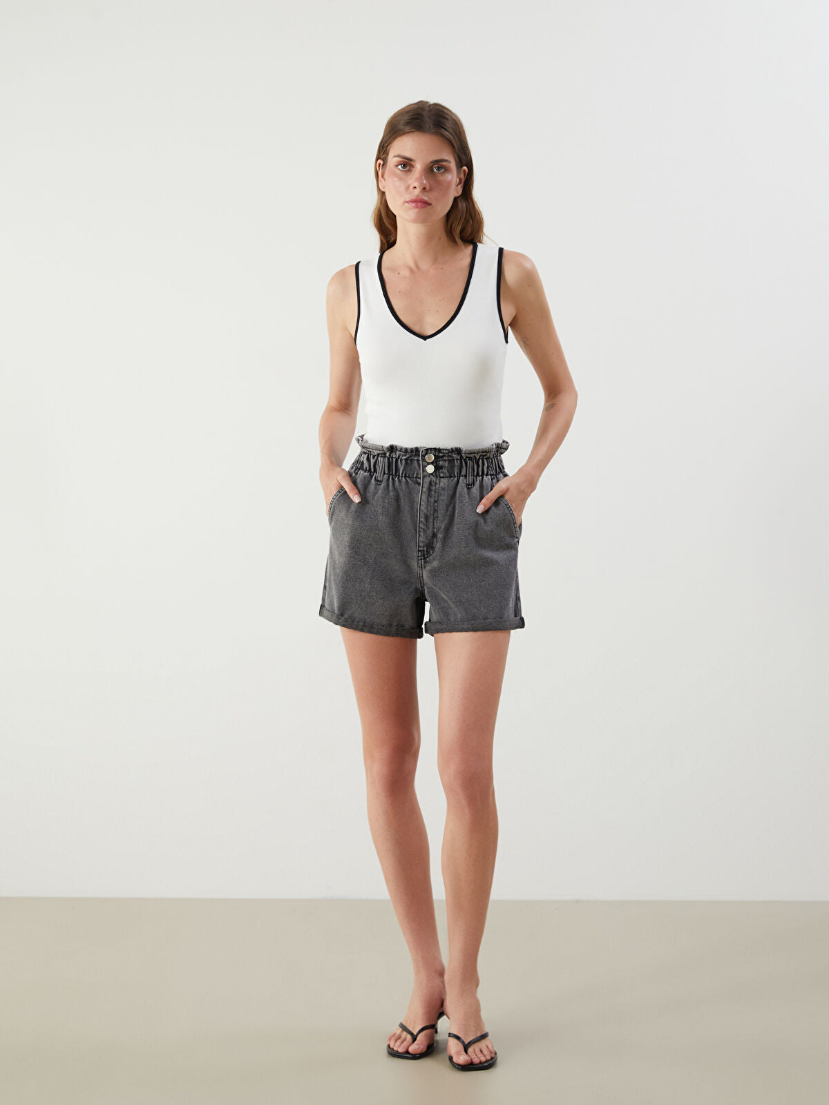 Waist Elastic Women's Jeans Short