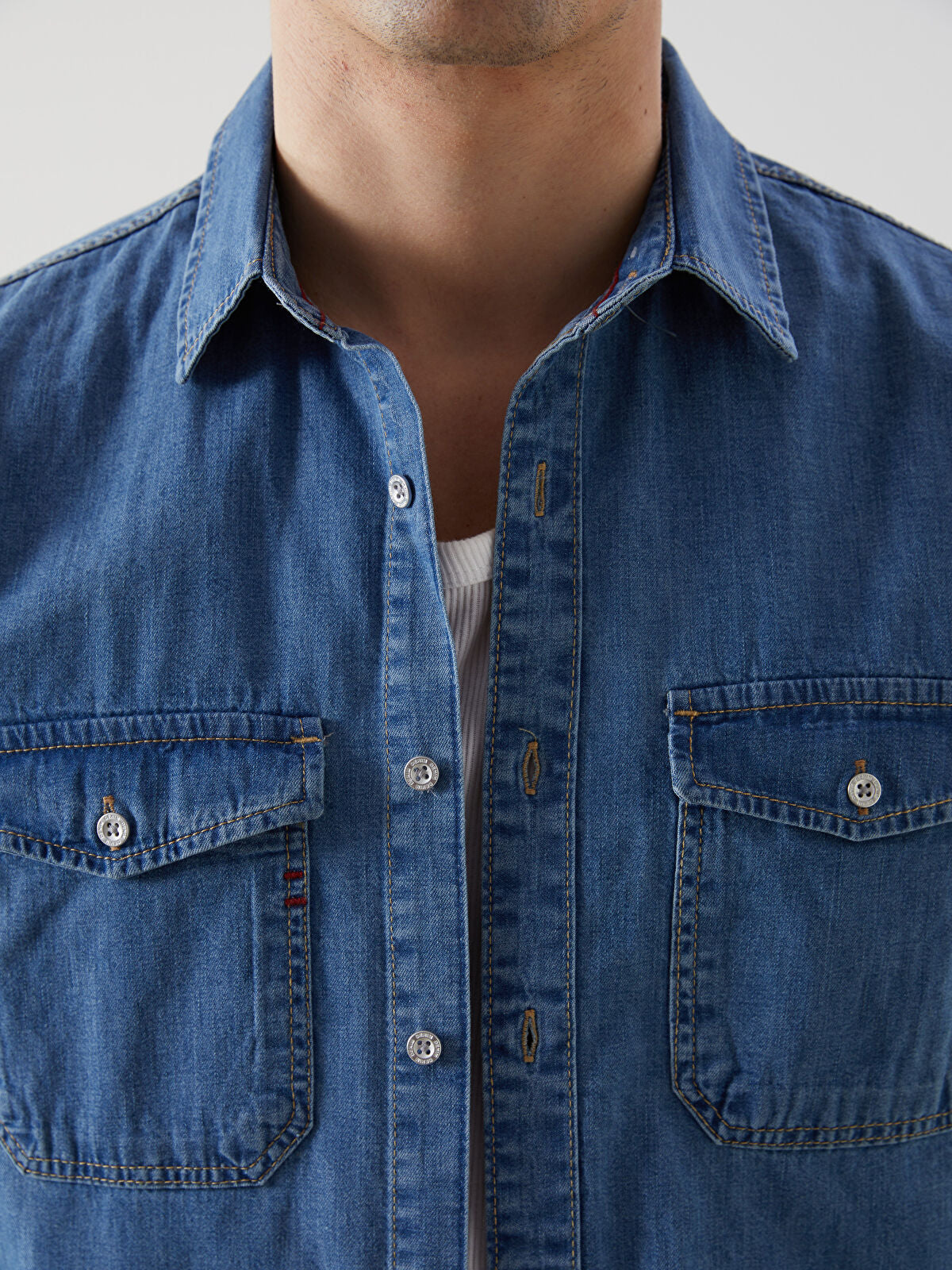 Regular Fit Long Sleeve Men's Jeans T-shirt