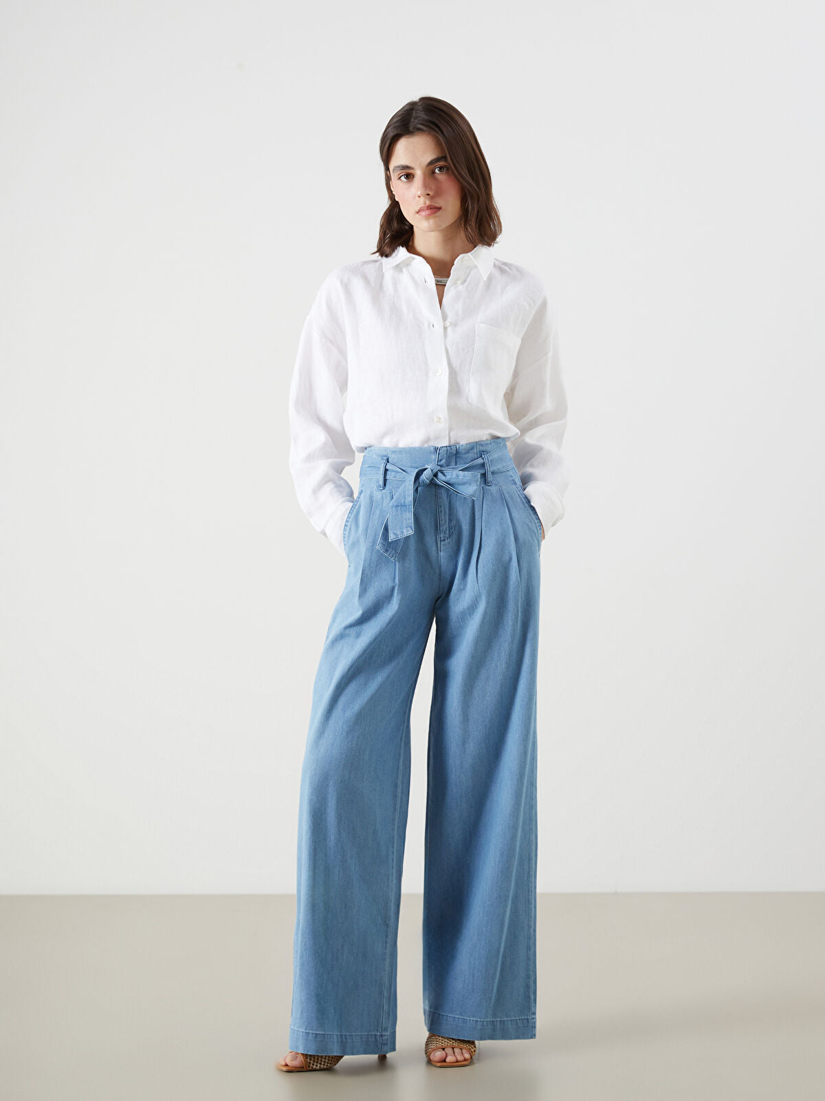 High-Waisted Wide-Leg Women's Jeans
