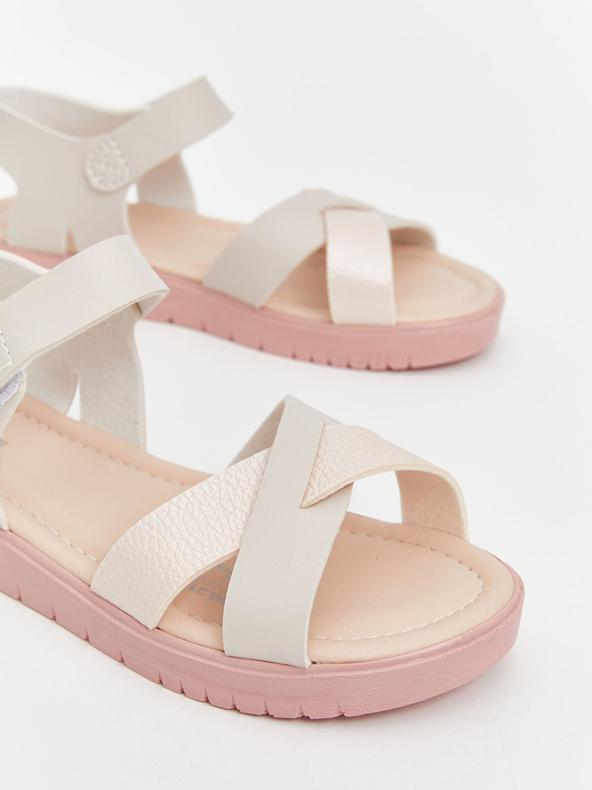 Striped Cross-Band Crisscross Girls' Child Sandals