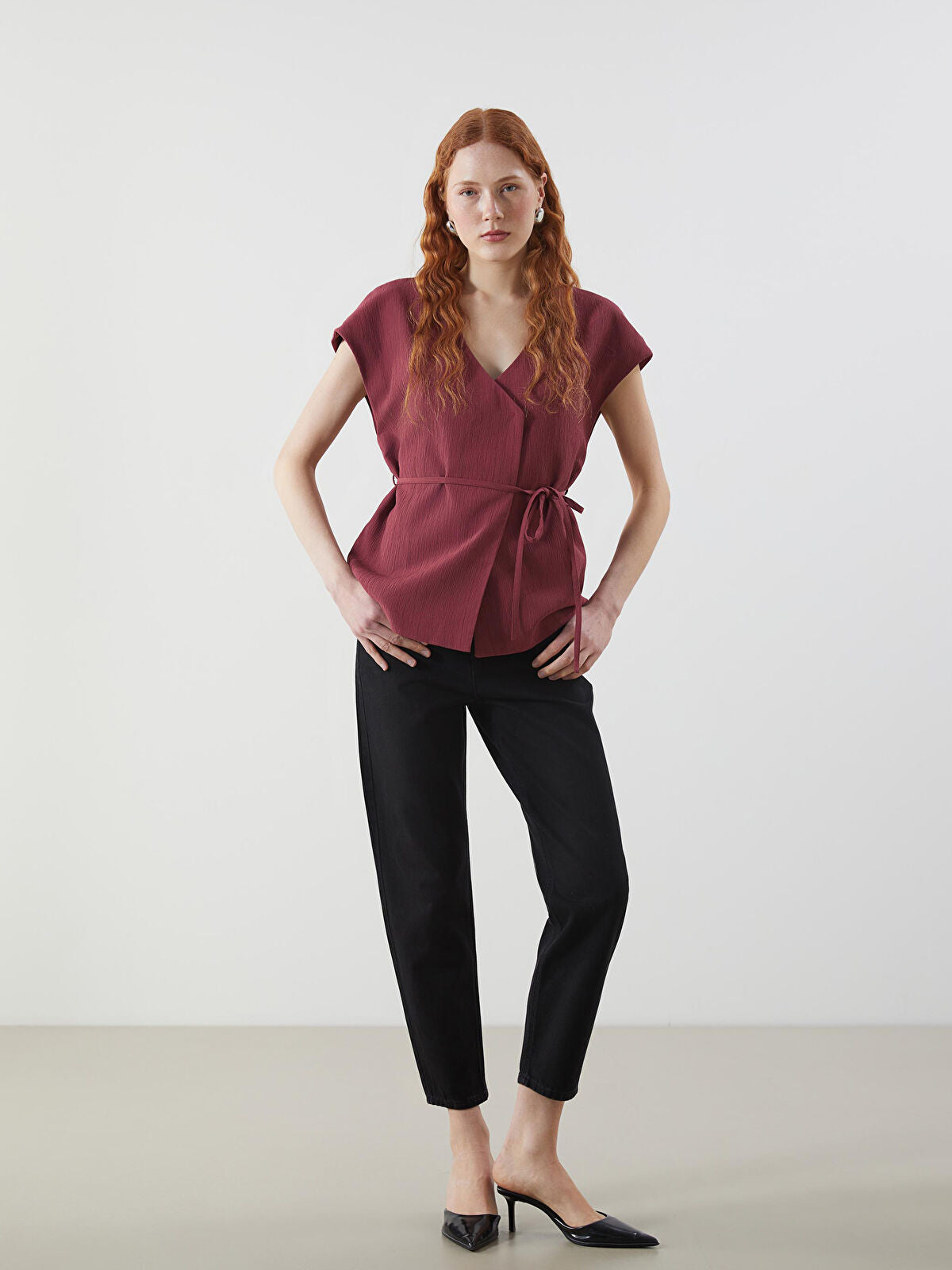 Olive Green Waist Elastic Slouchy Fit Women's Denim Jean Pants