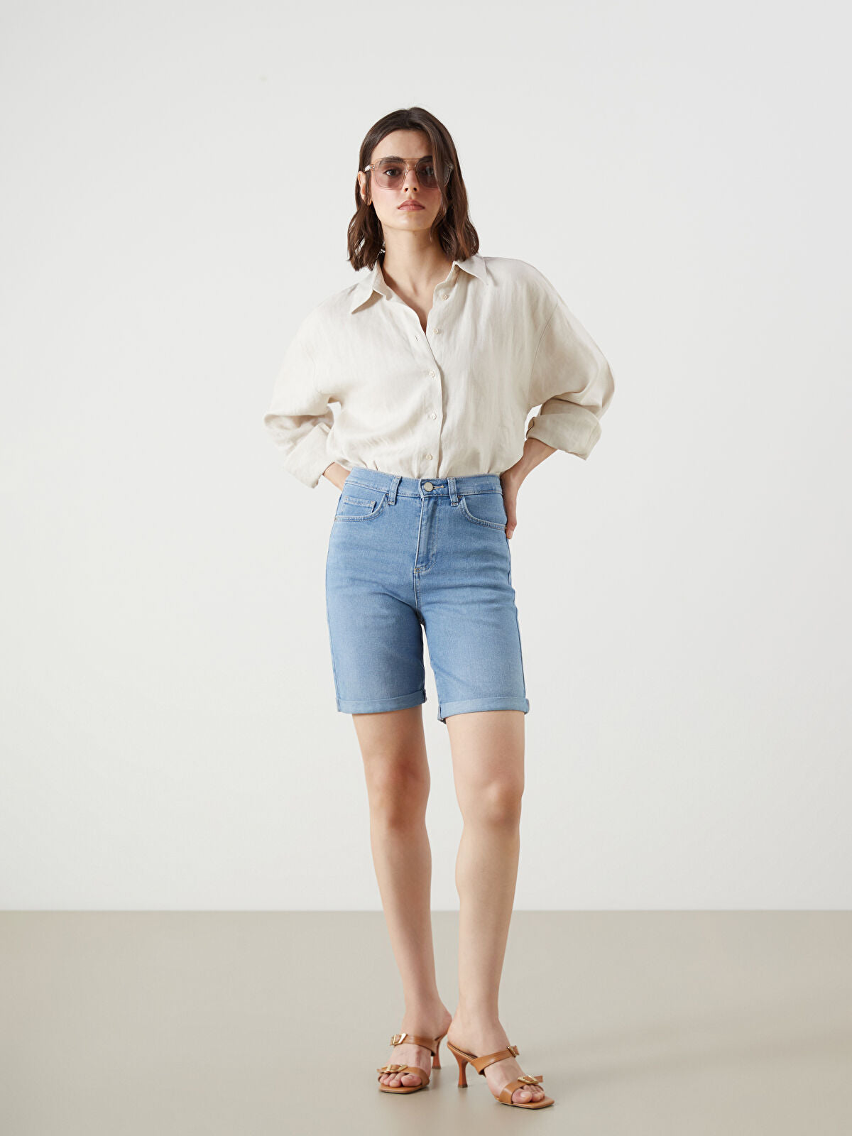 Bermuda Fit Women's Jeans Shorts