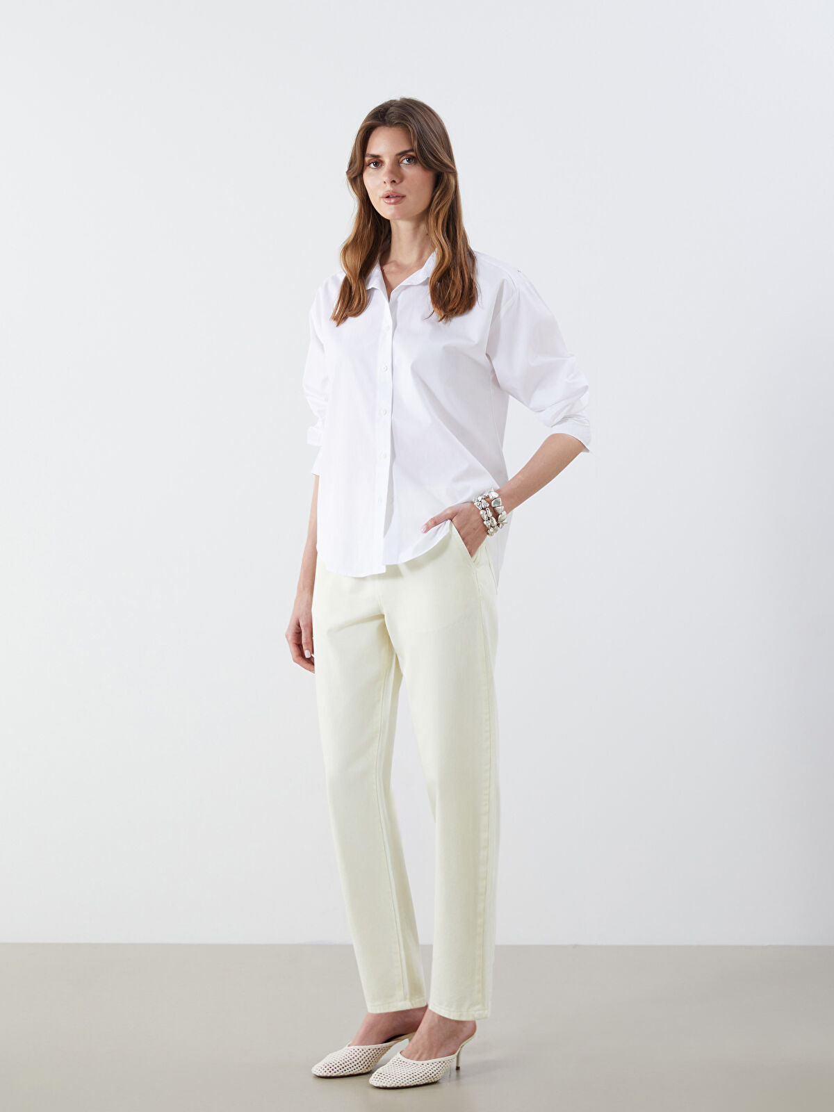 Waist Elastic Balloon Fit Women's Jeans Pants