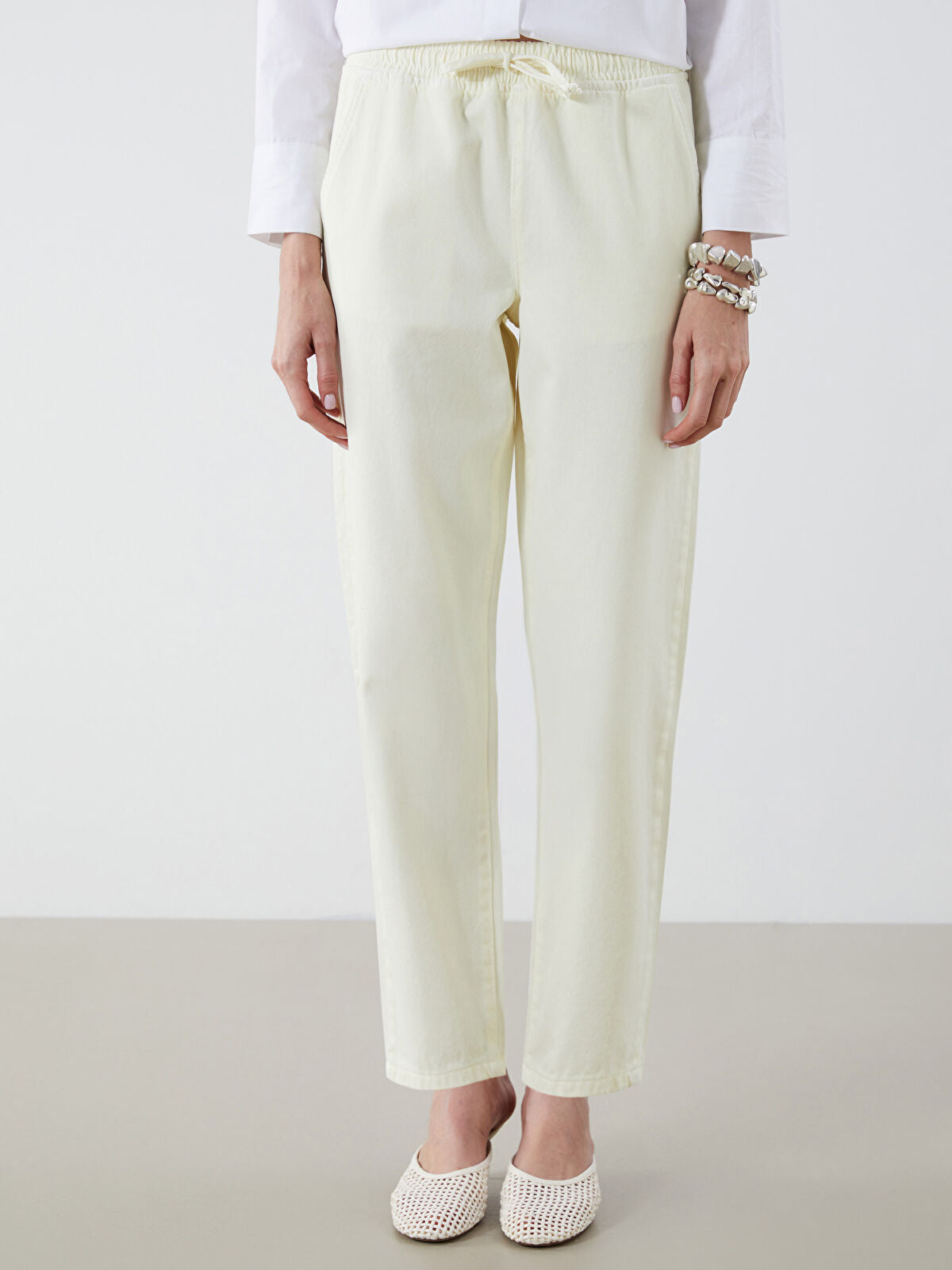 Waist Elastic Balloon Fit Women's Jeans Pants