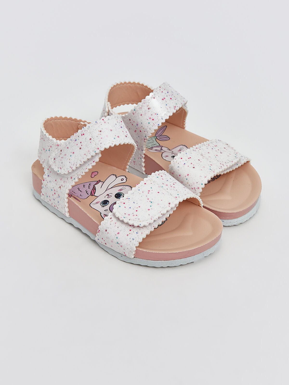 Embroidered Striped Baby Girl Sandals